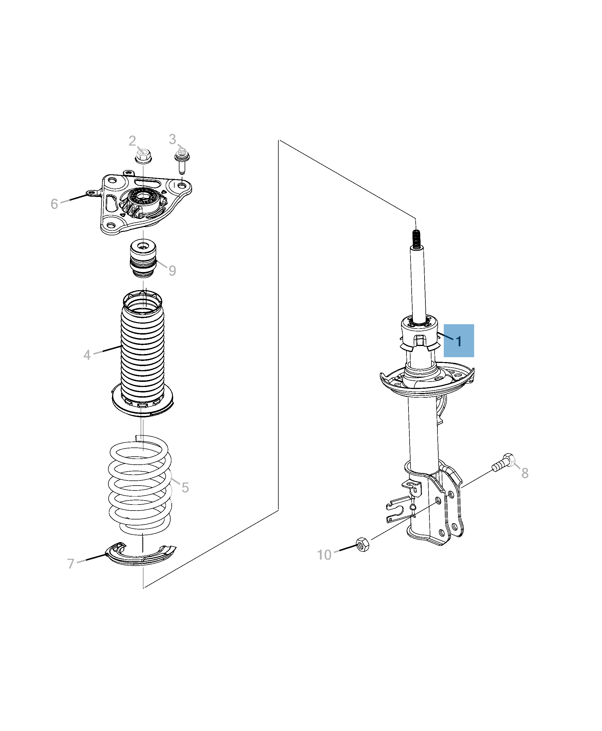 Ammortizzatore posteriore sinistro per Jeep Compass  undefined