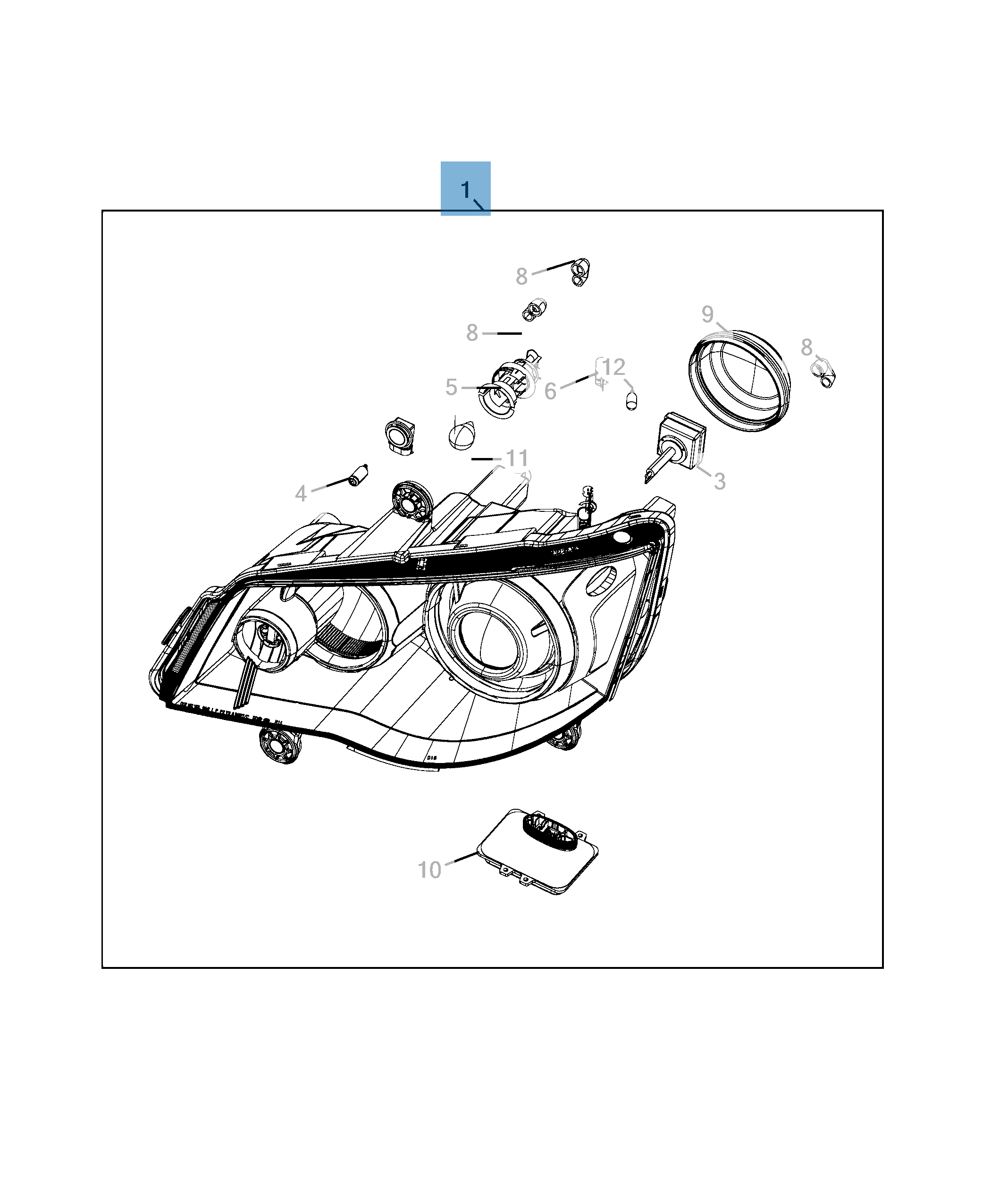 Faro anteriore posizione e direzione per Lancia Voyager  undefined