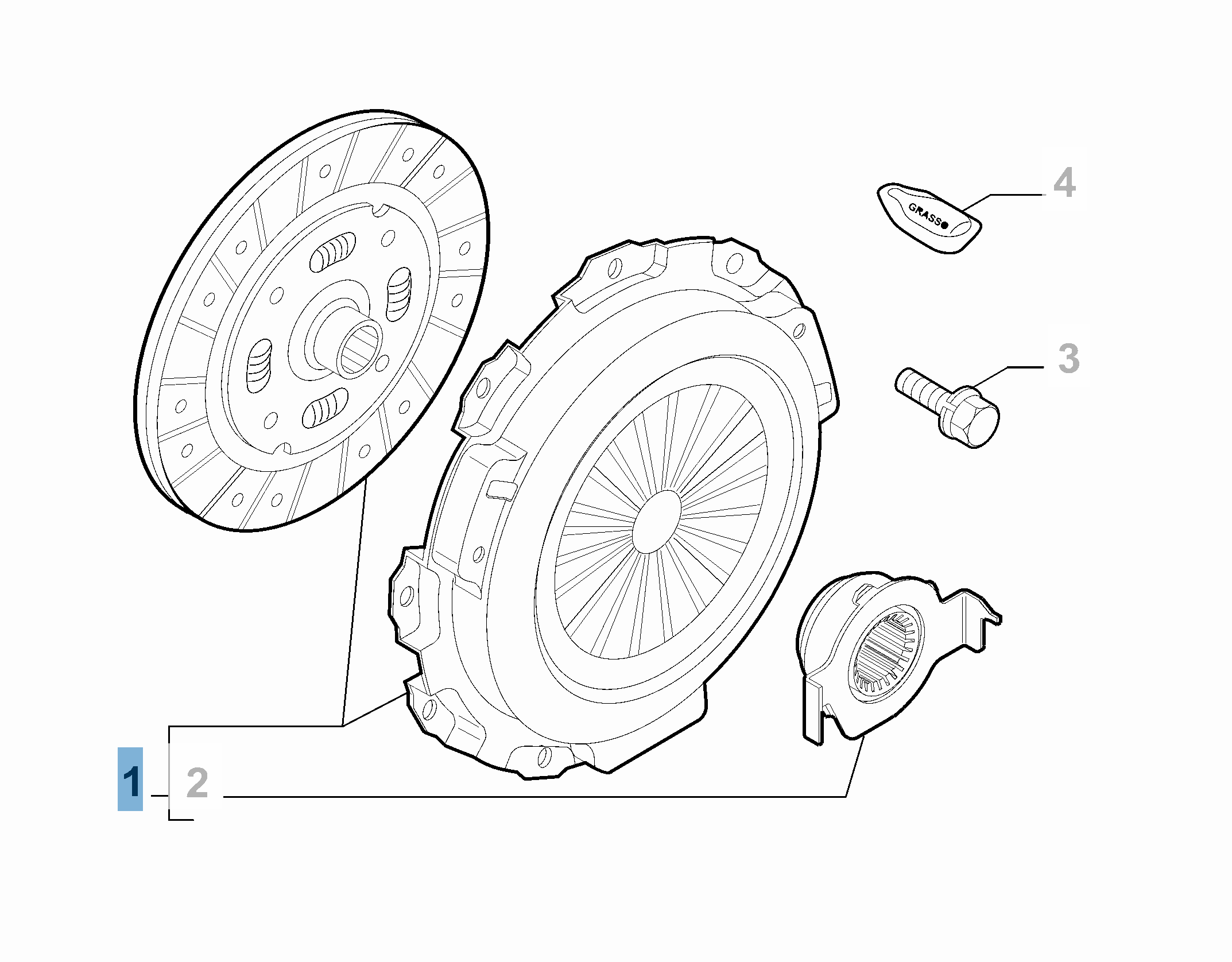 Kit frizione (disco, spingidisco e cuscinetto reggispinta)  undefined