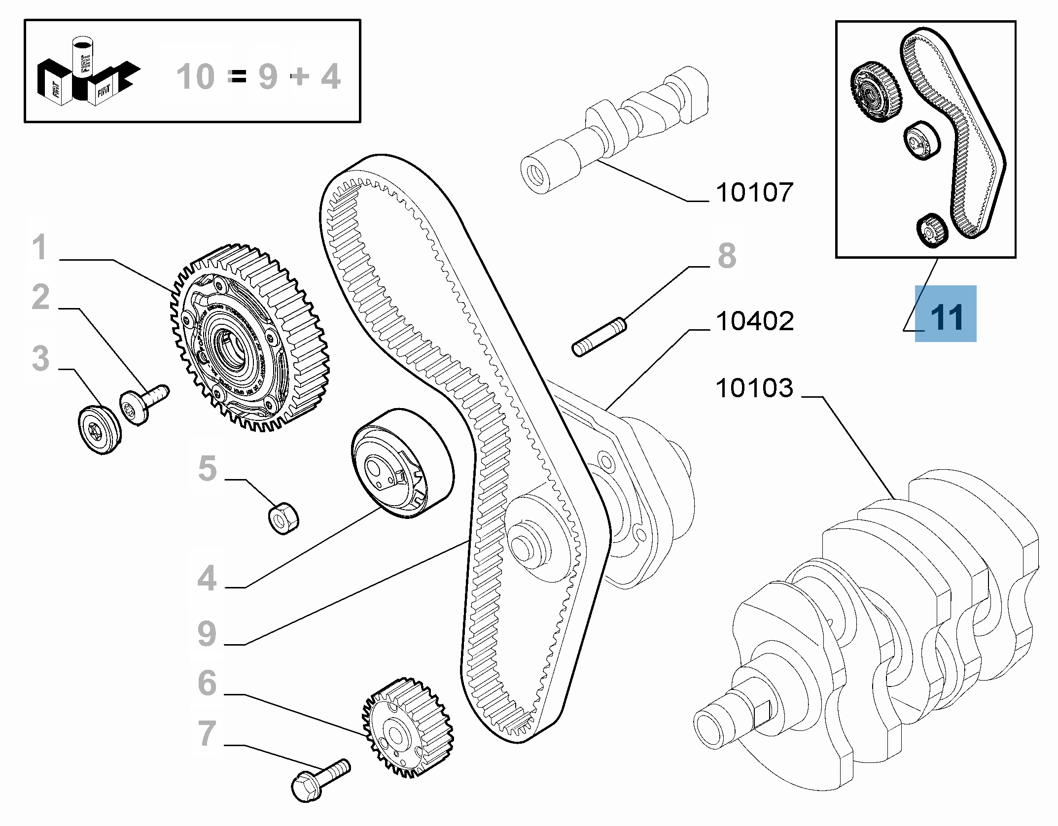 Kit cinghia di distribuzione con pompa dell'acqua  lancia
