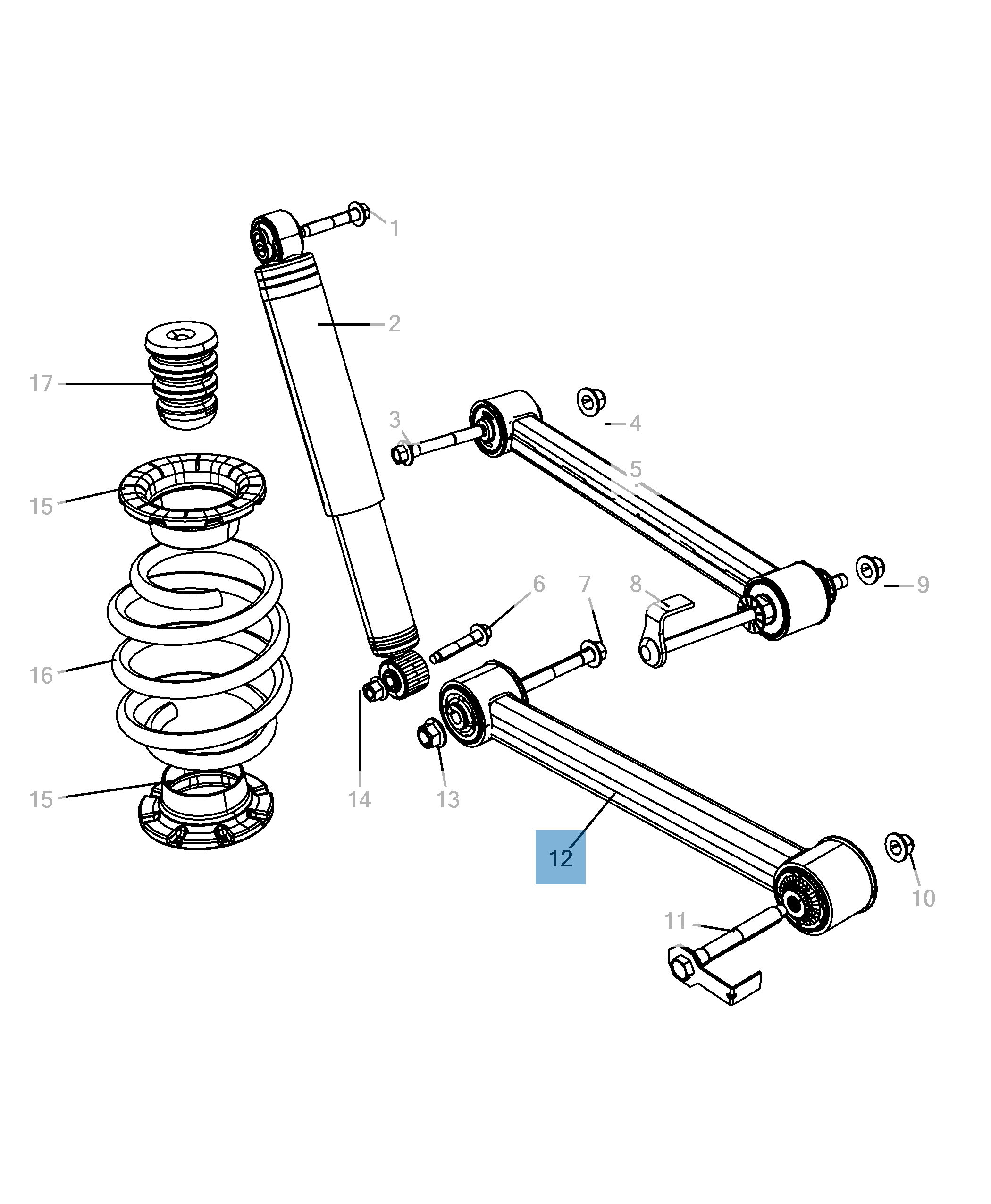 Braccio oscillante per sospensione inferiore per Jeep Cherokee undefined