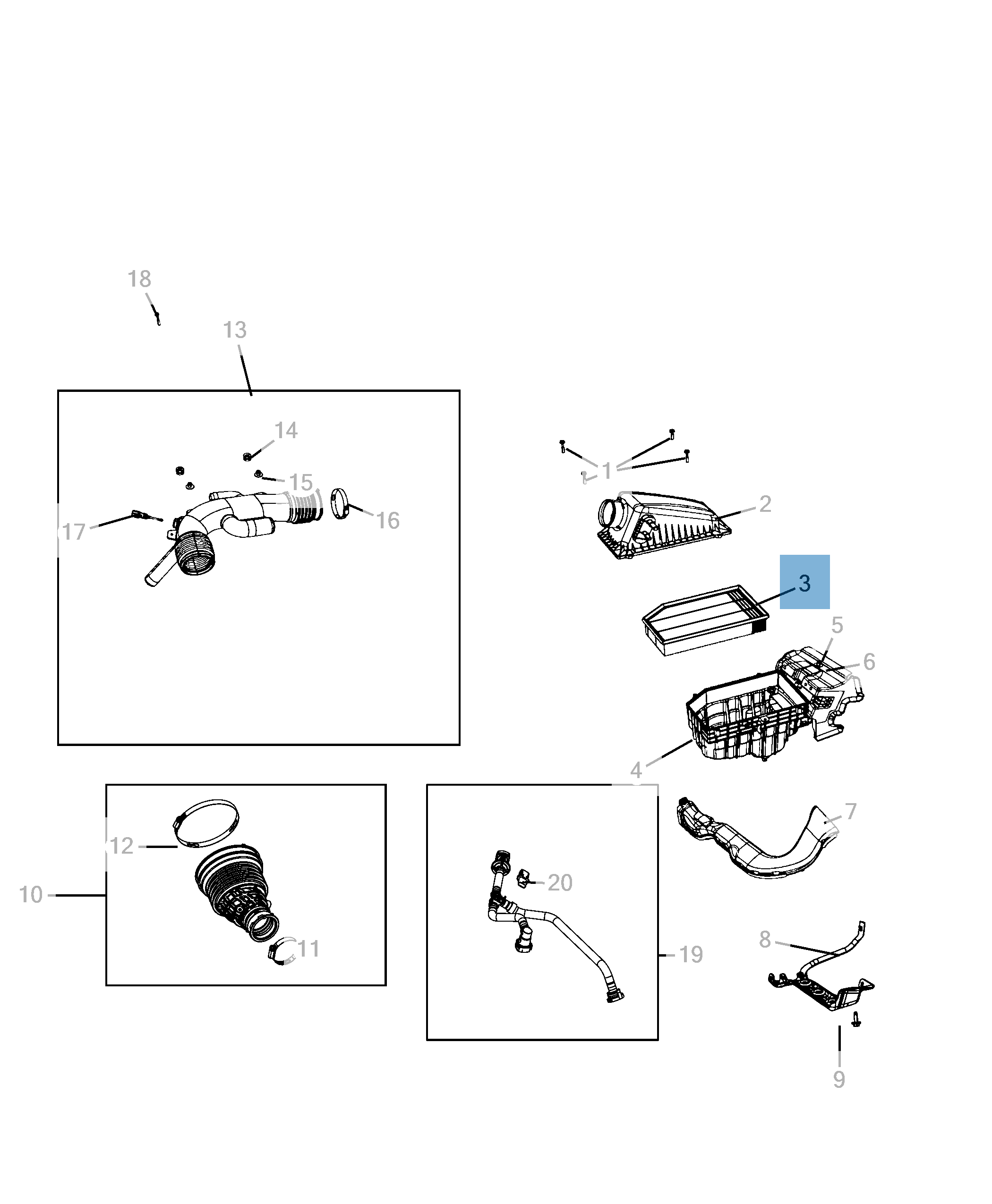 Filtro aria motore per Jeep Wrangler, Gladiator  undefined