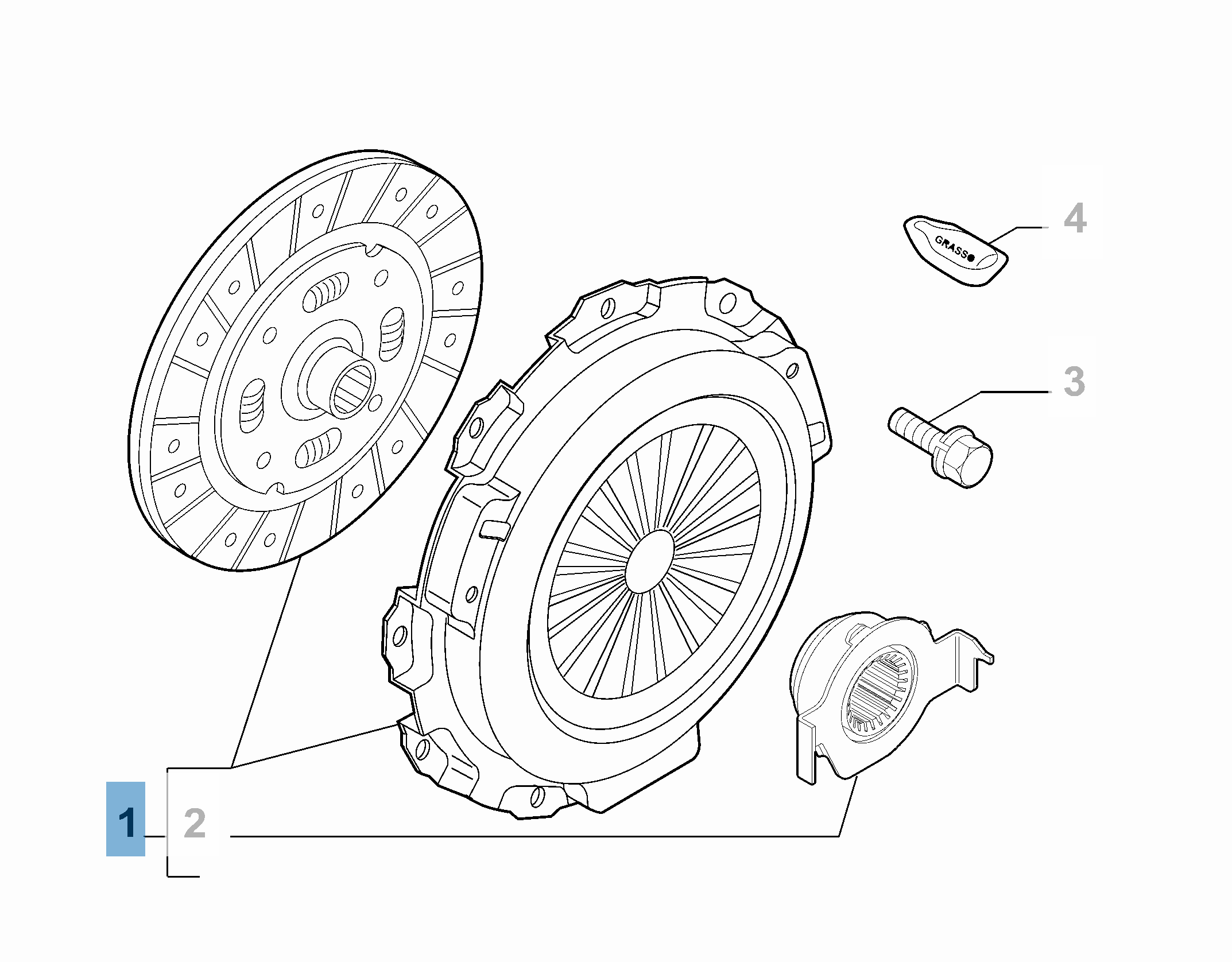 Kit embrayage (disque, plateau de pression et butée de débrayage) pour Fiat et Fiat Professional undefined