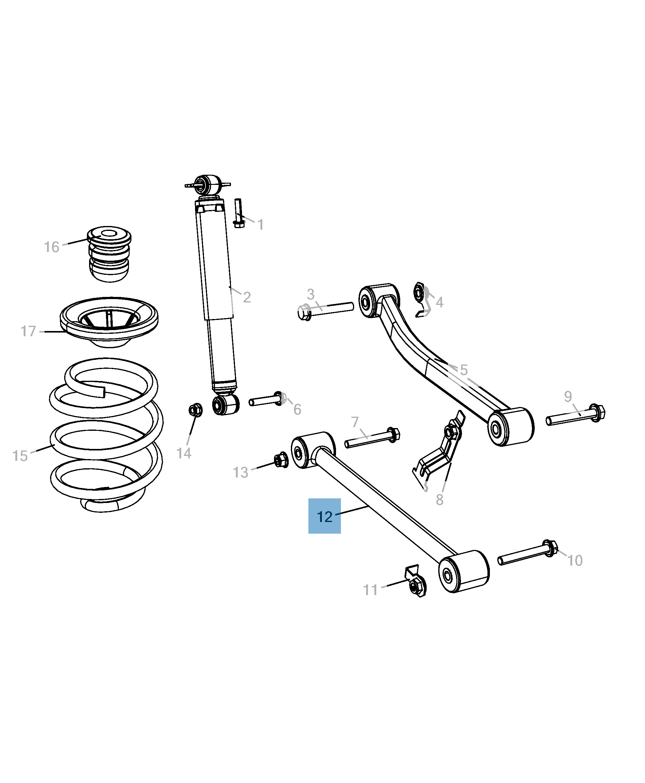 Braccio oscillante per sospensione posteriore inferiore per Jeep Wrangler undefined
