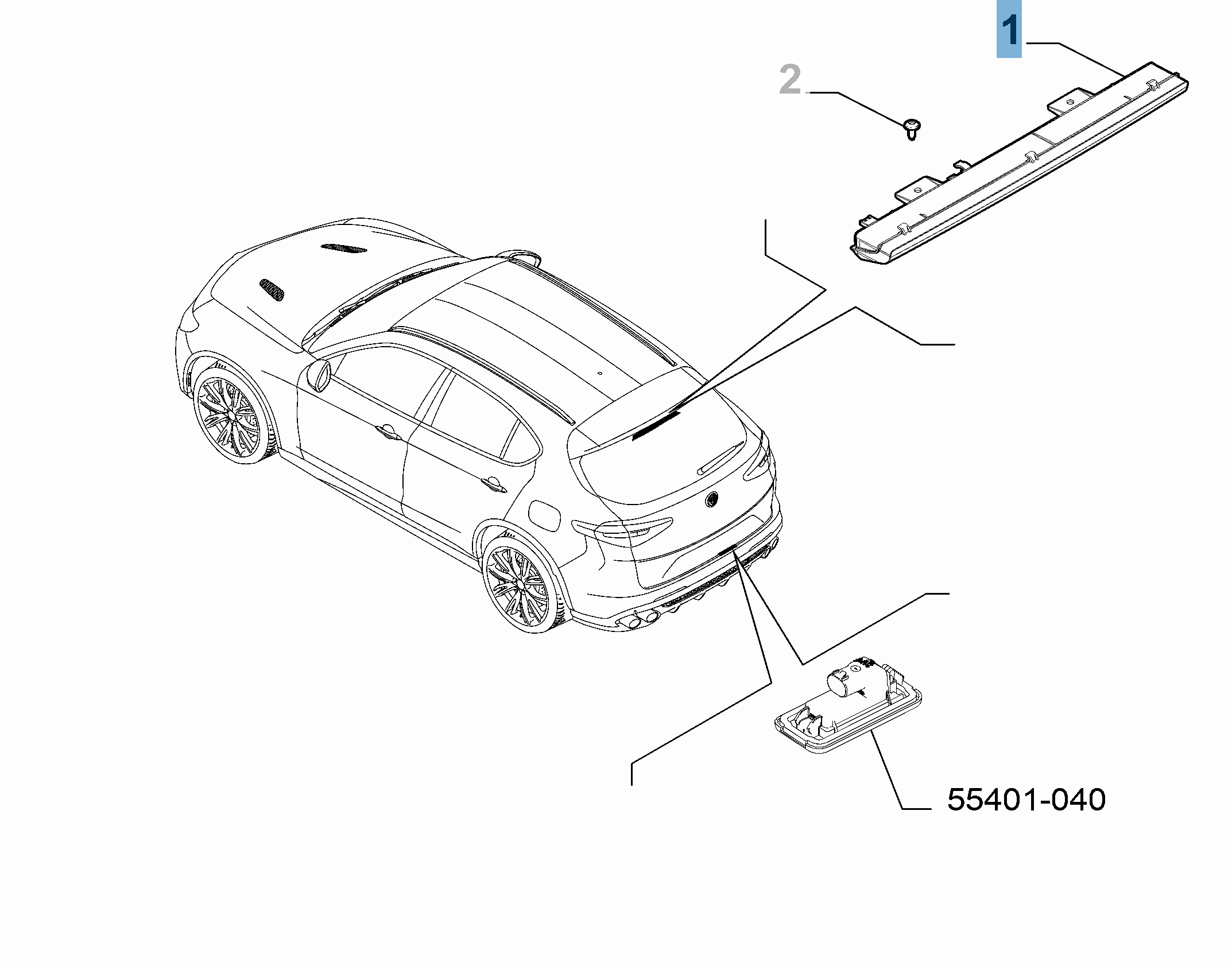 Feu arrière, troisième feu stop pour Alfa Romeo Stelvio  undefined