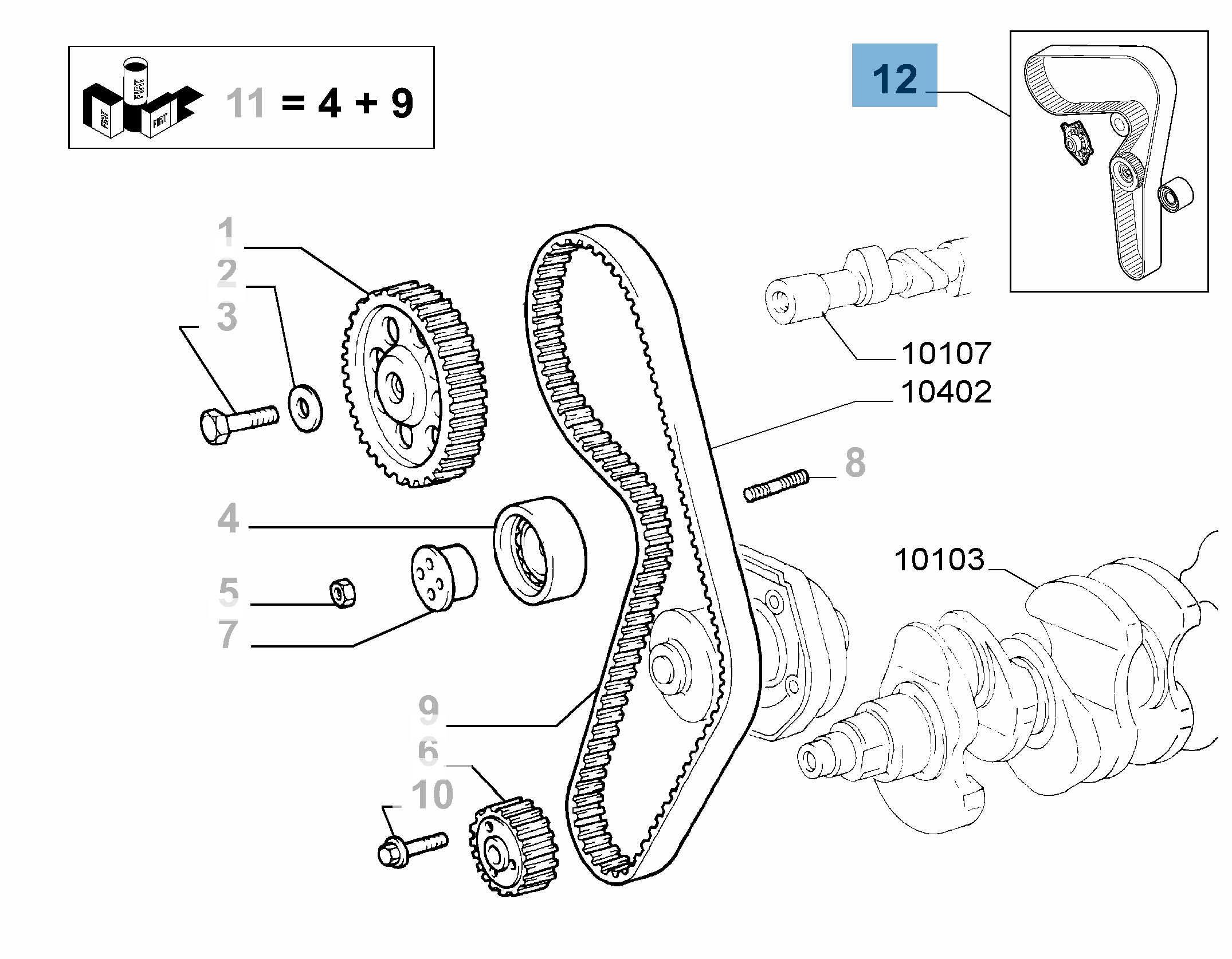 Kit cinghia di distribuzione con pompa dell'acqua  lancia