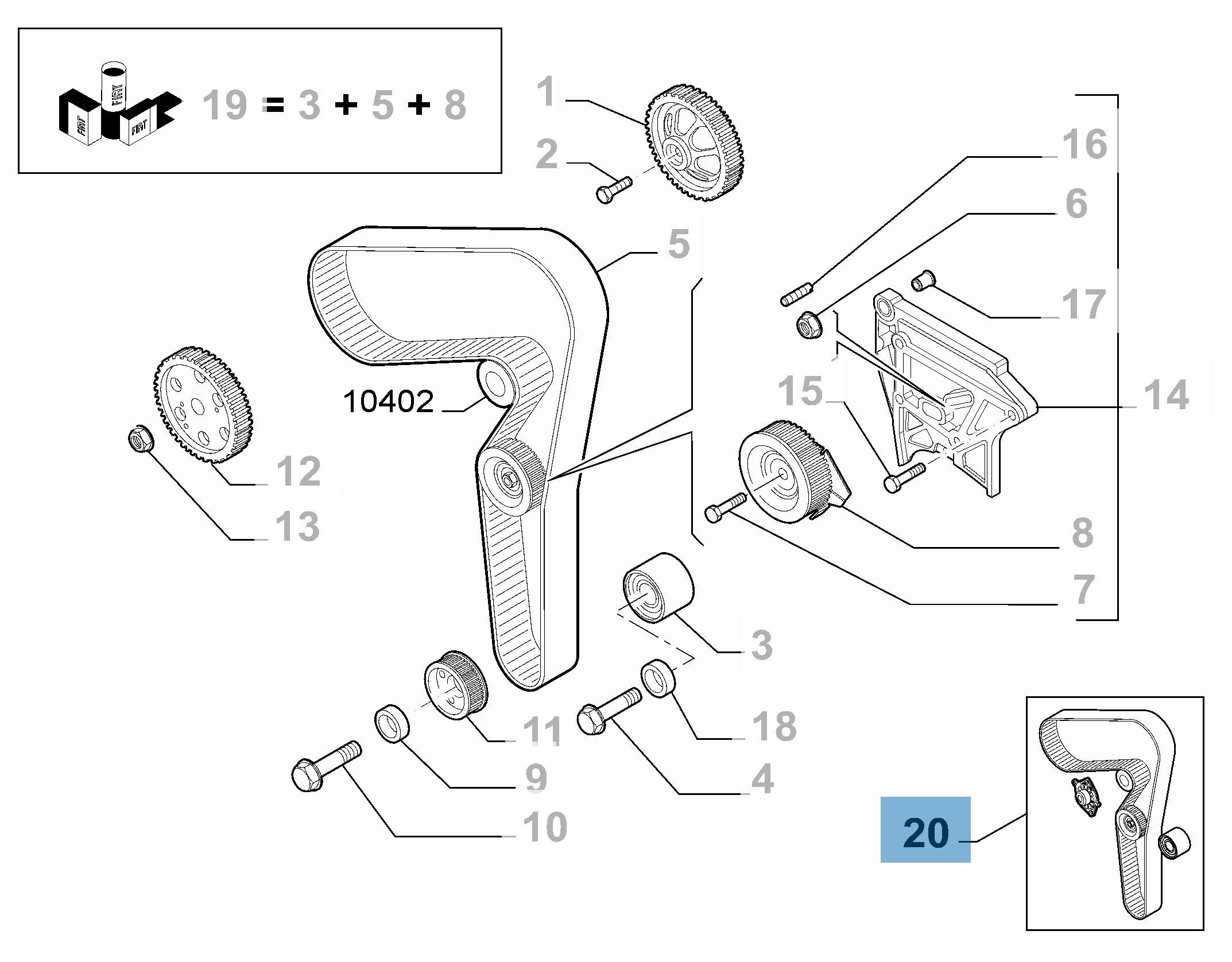 Kit correa de distribución con bomba de agua  alfa-romeo