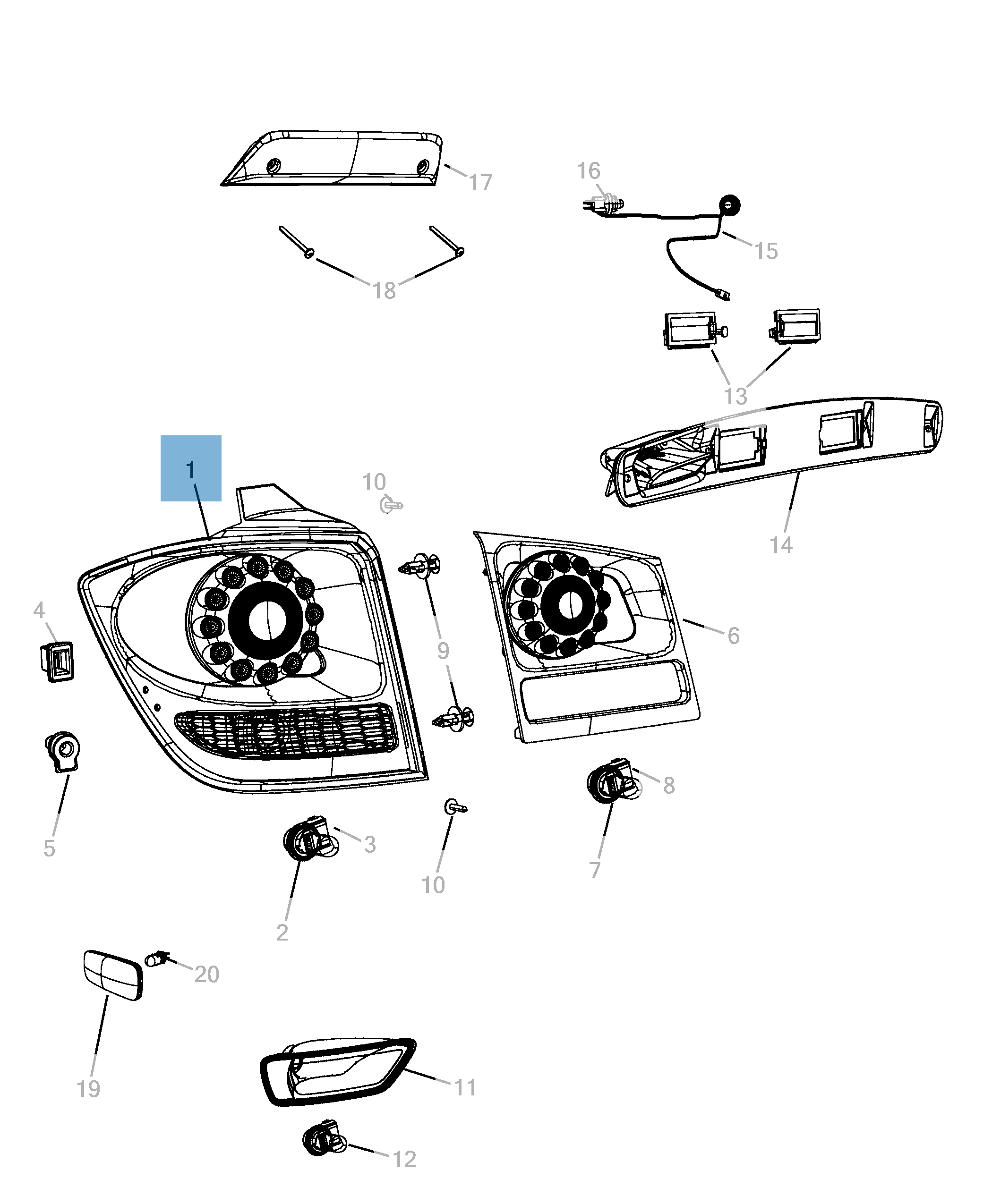 Feu arrière (position, stop et clignotant) pour Fiat Freemont undefined