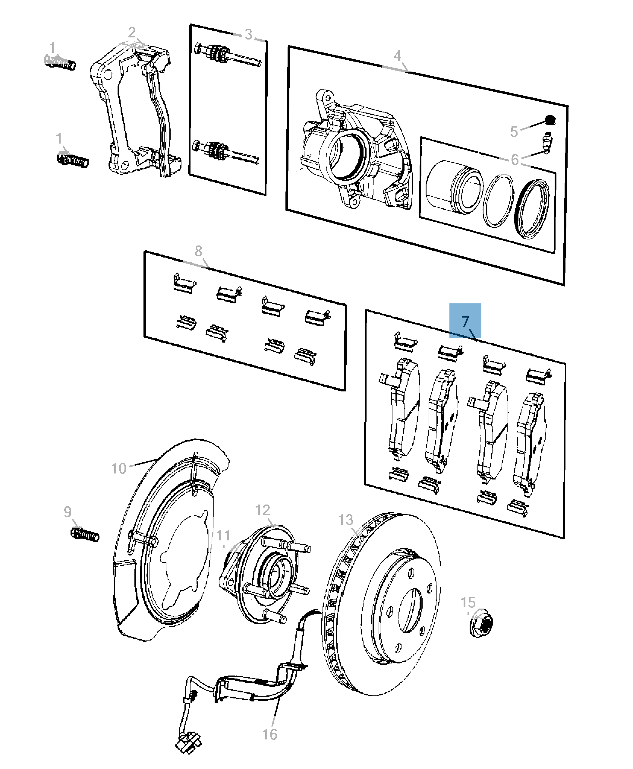 Pastiglia freno disco anteriore (Set 4 pezzi) per Jeep Compass  undefined