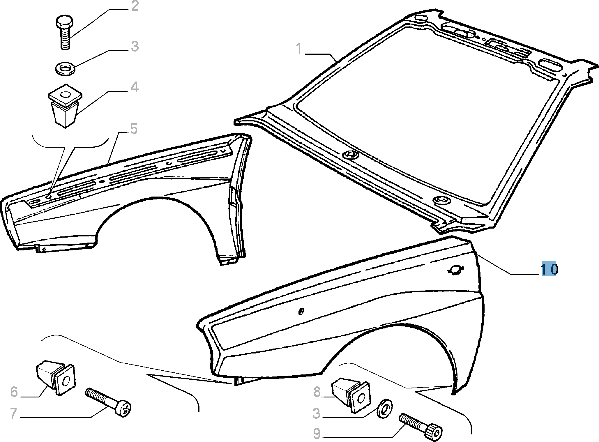  Parafanghi Anteriore Sinistro per Lancia Delta Integrale  lancia
