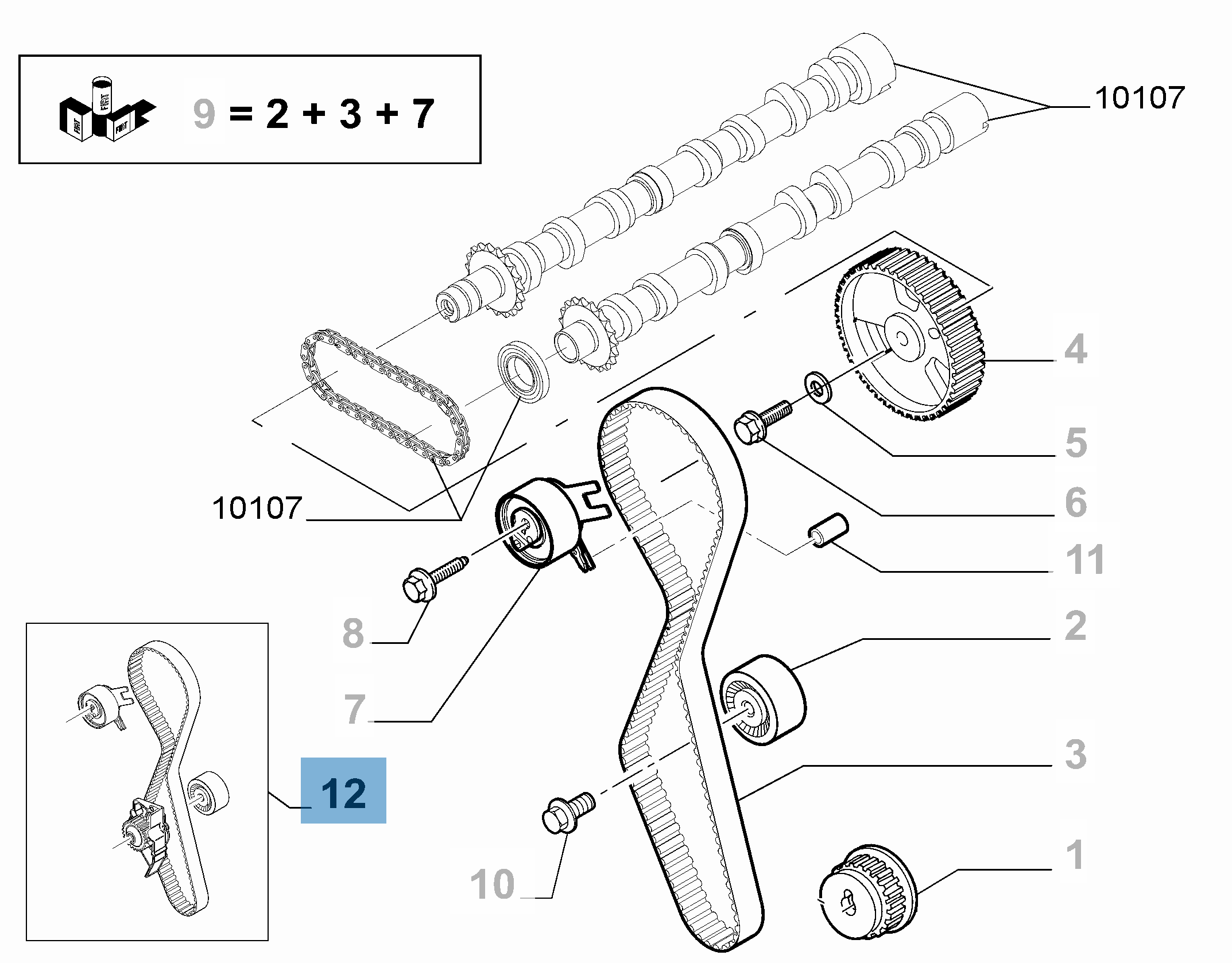 Kit cinghia di distribuzione con pompa dell'acqua  lancia