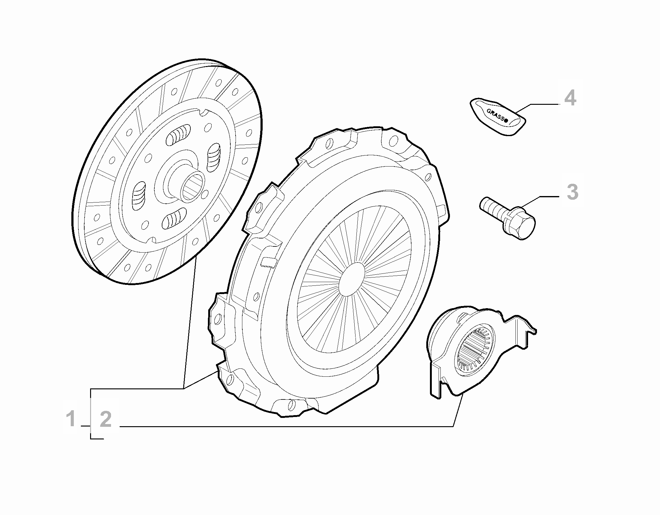 Kit embrayage (disque, plateau de pression et butée de débrayage) undefined