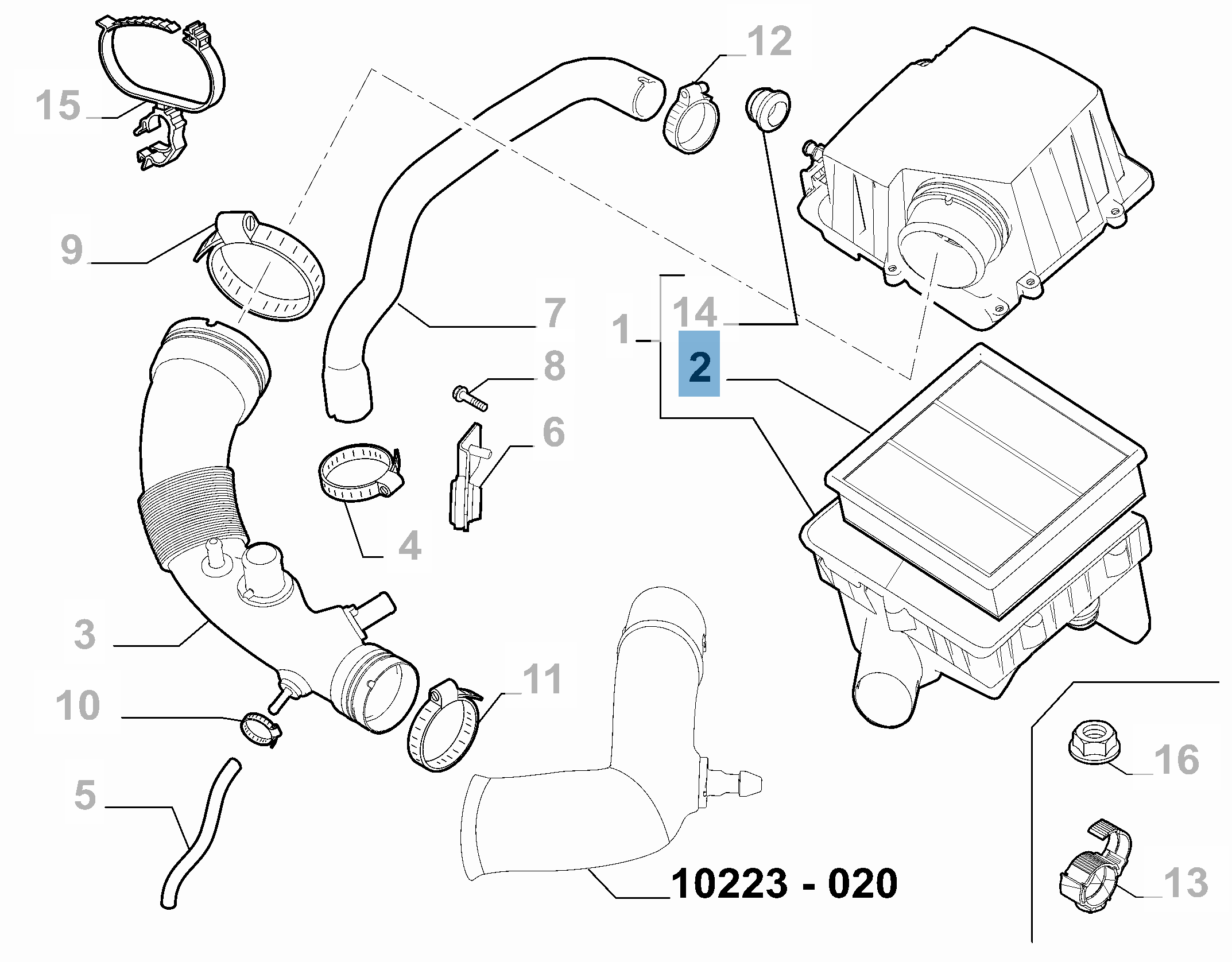 Filtro de aire del motor  alfa-romeo