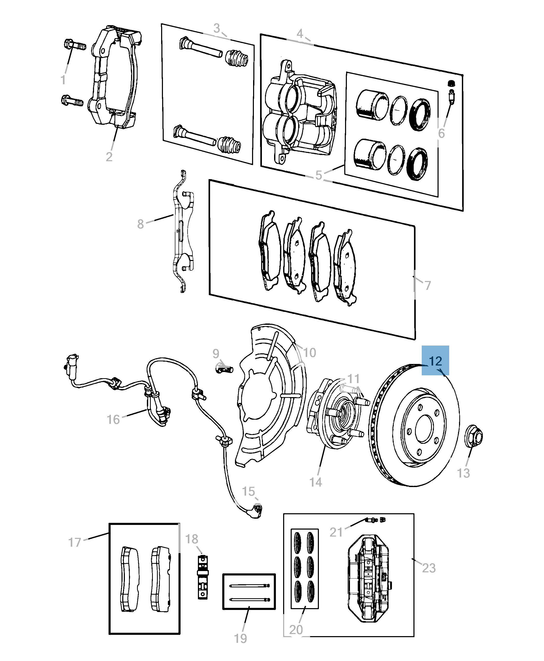 Disco freno anteriore per Durango & Grand Cherokee  undefined