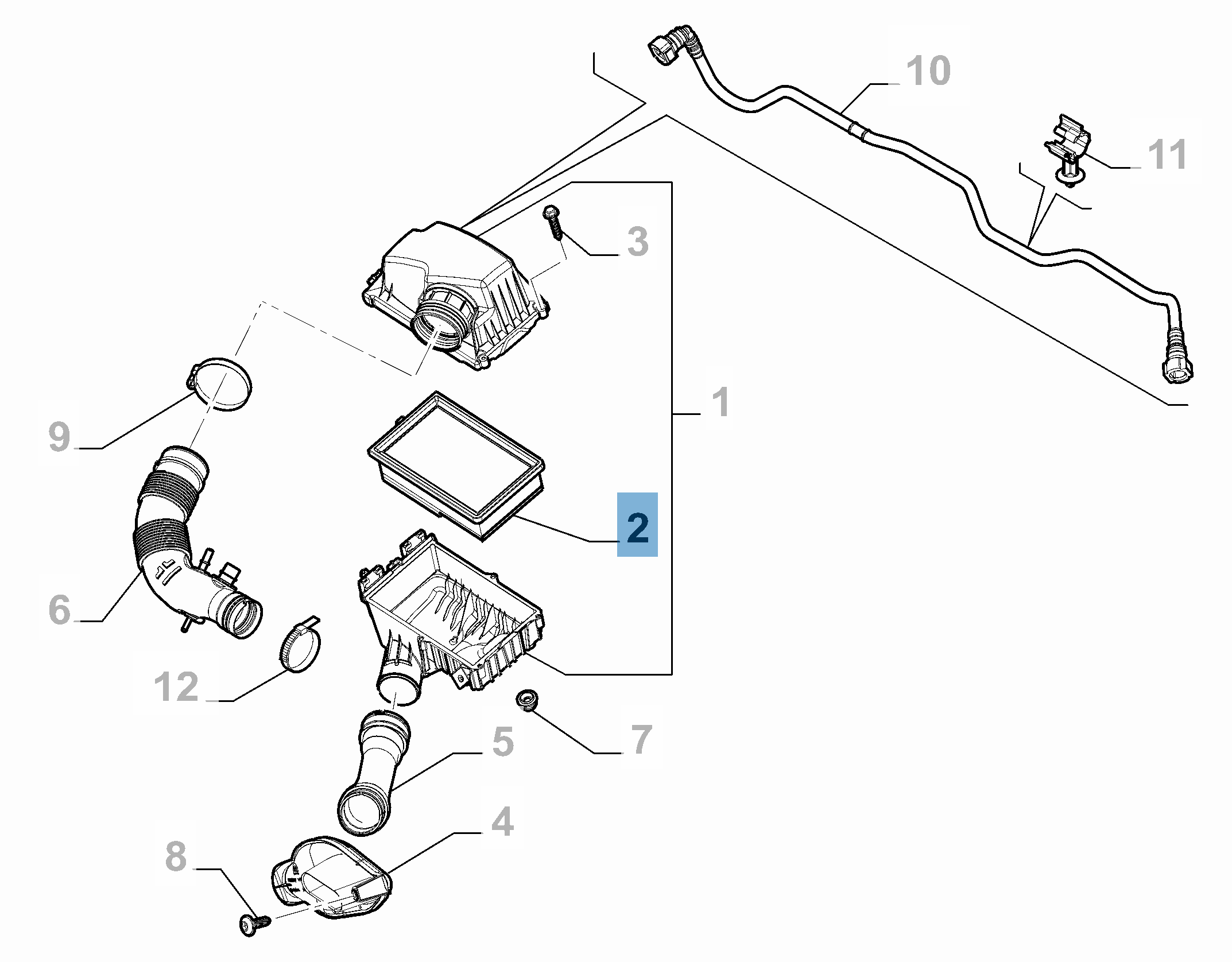 Filtre à air moteur pour Fiat et Fiat Professional  fiat