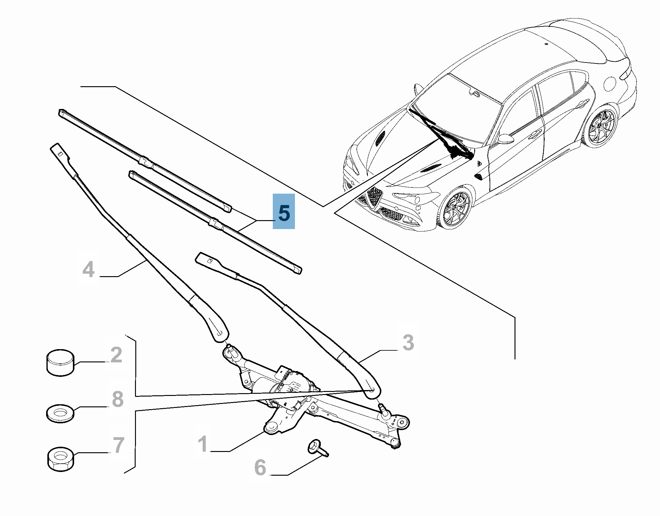 Kit de 2 balais d'essuie-glace avant pour Giulia undefined