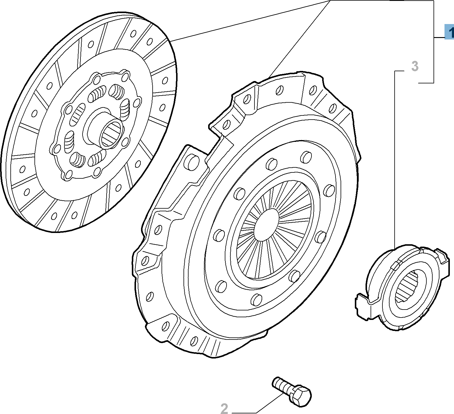 Kit embrague (plato, plato de presión y cojinete empuje axial) undefined