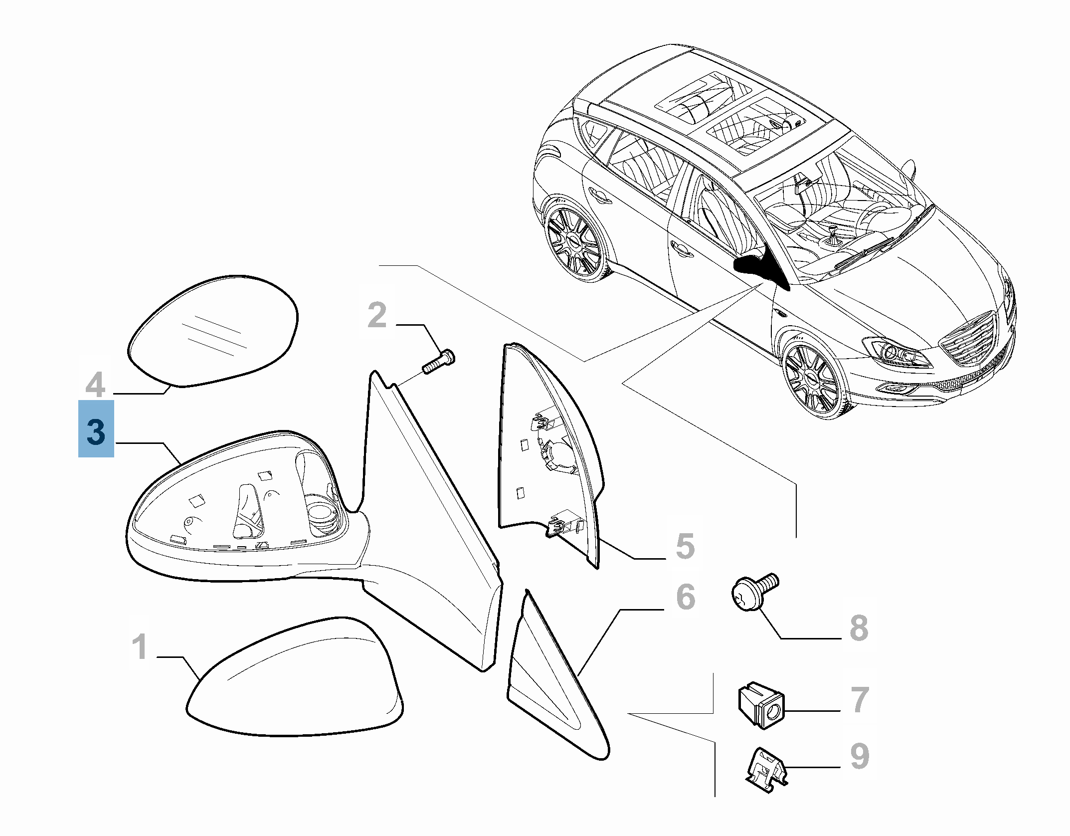Specchietto retrovisore esterno destro per Lancia Delta undefined