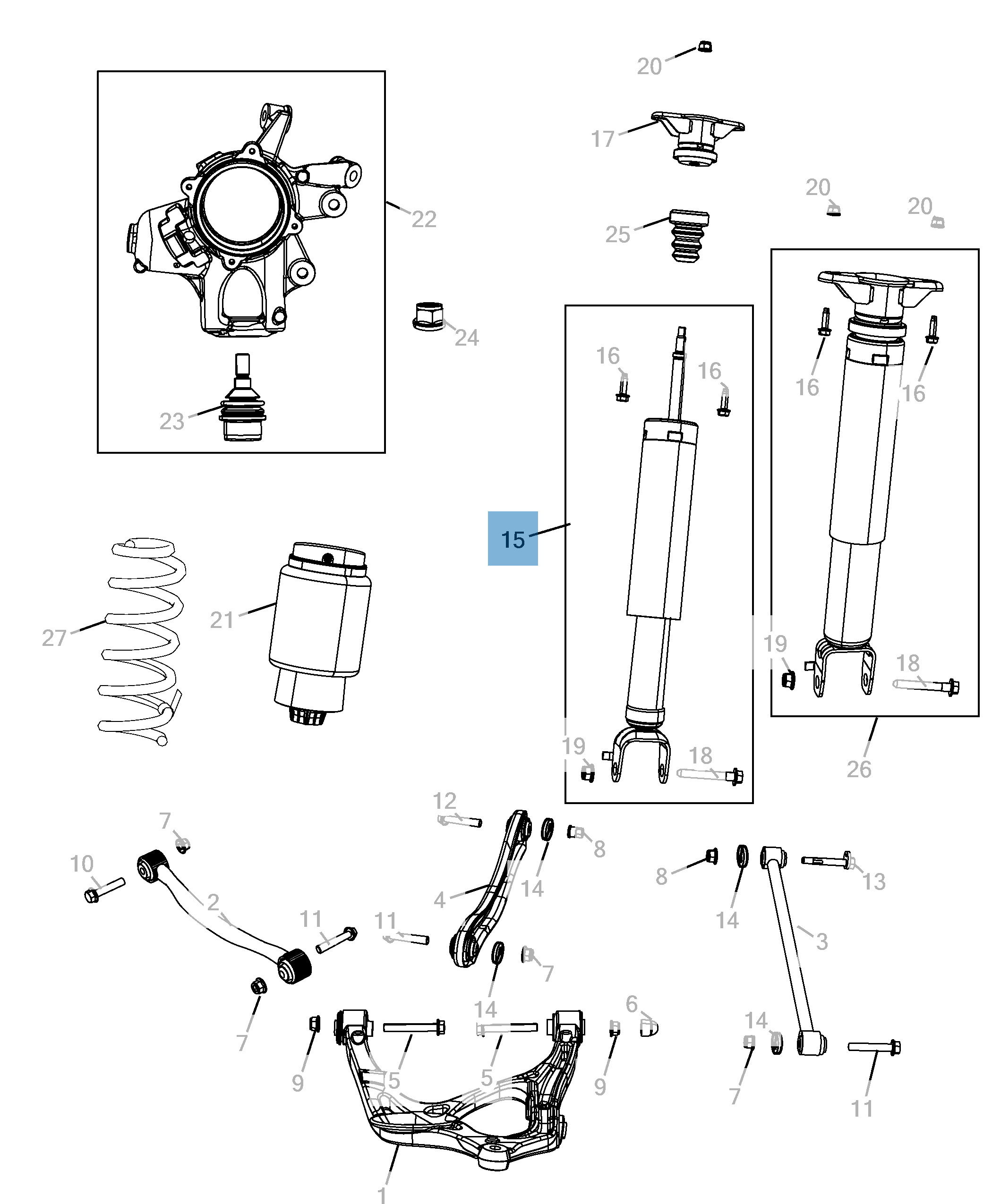 Ammortizzatore posteriore per Jeep Grand Cherokee  undefined