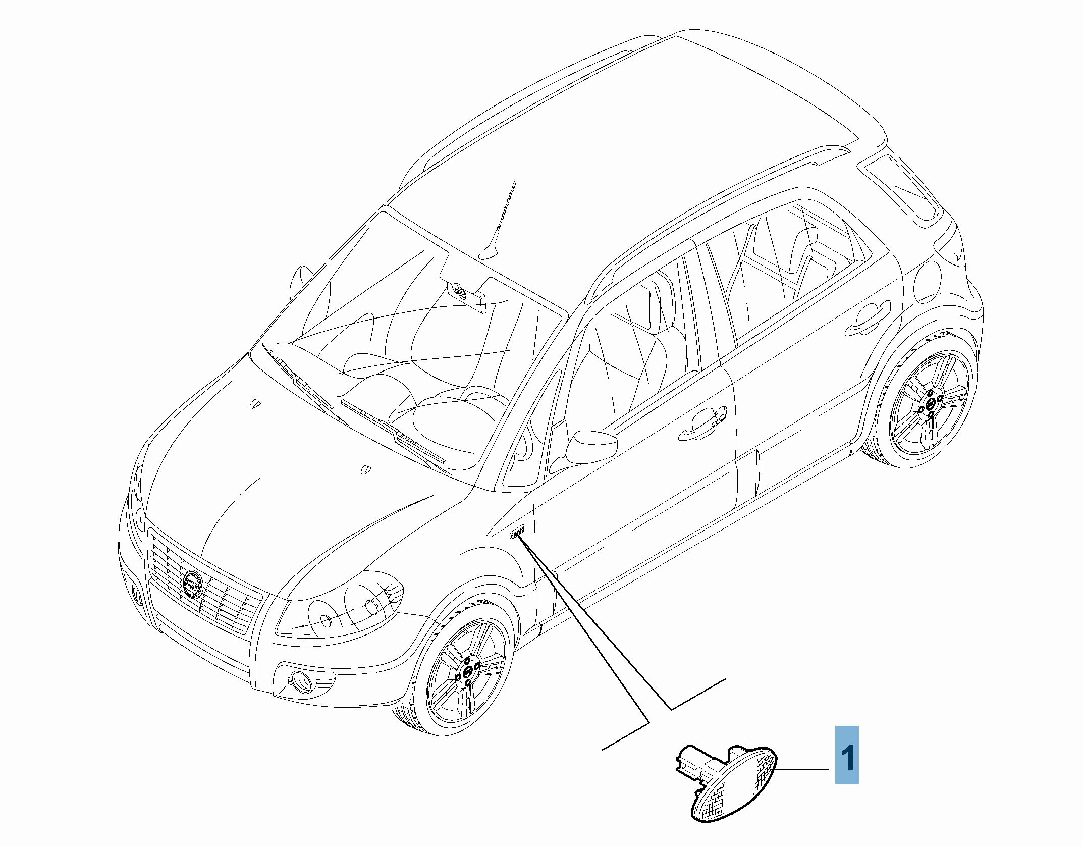 Clignotant latéral pour Fiat Sedici undefined