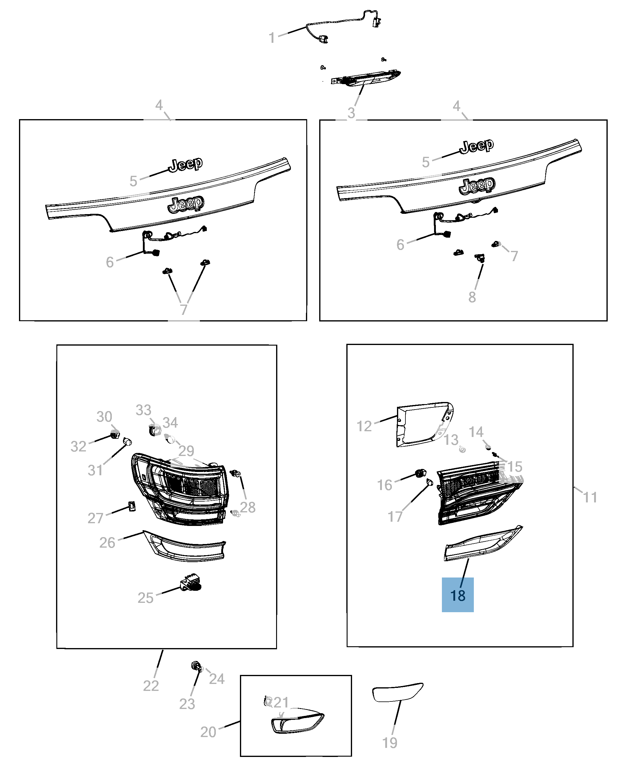 Fanale posteriore per Jeep Grand Cherokee  undefined