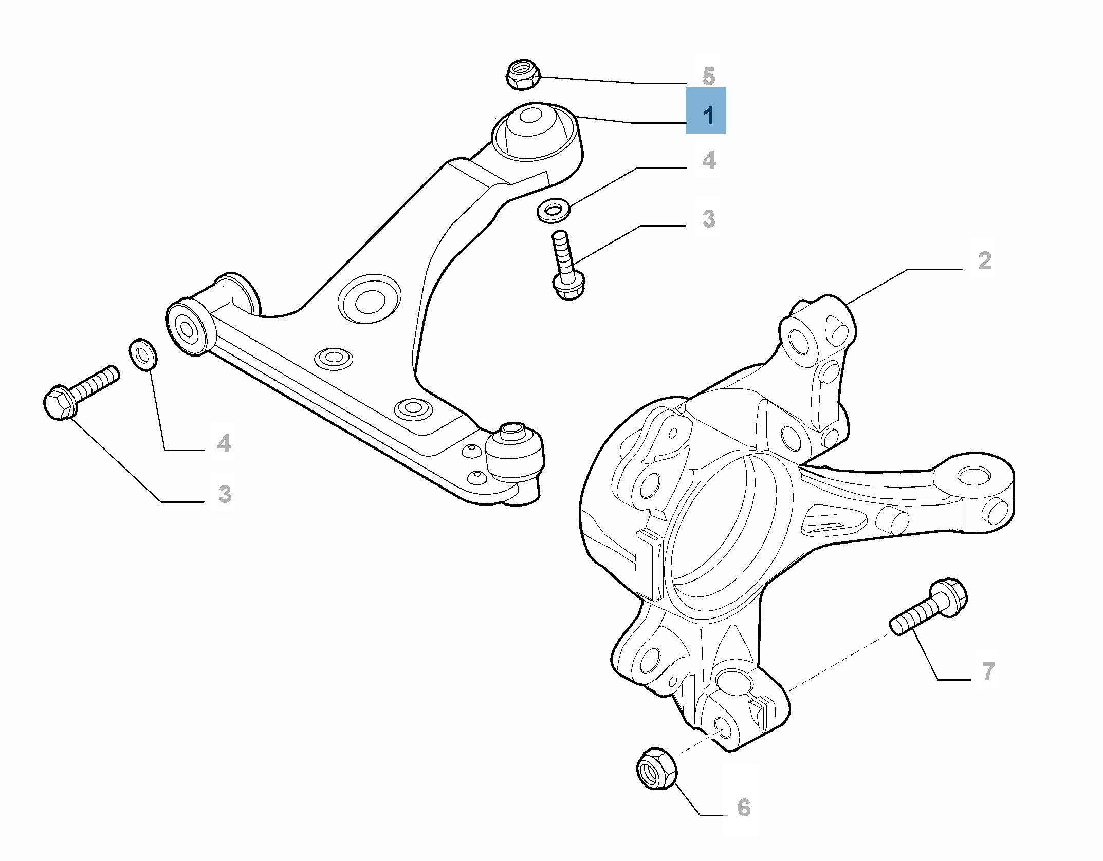 Bras oscillant droit de suspension avant pour Fiat et Fiat Professional undefined