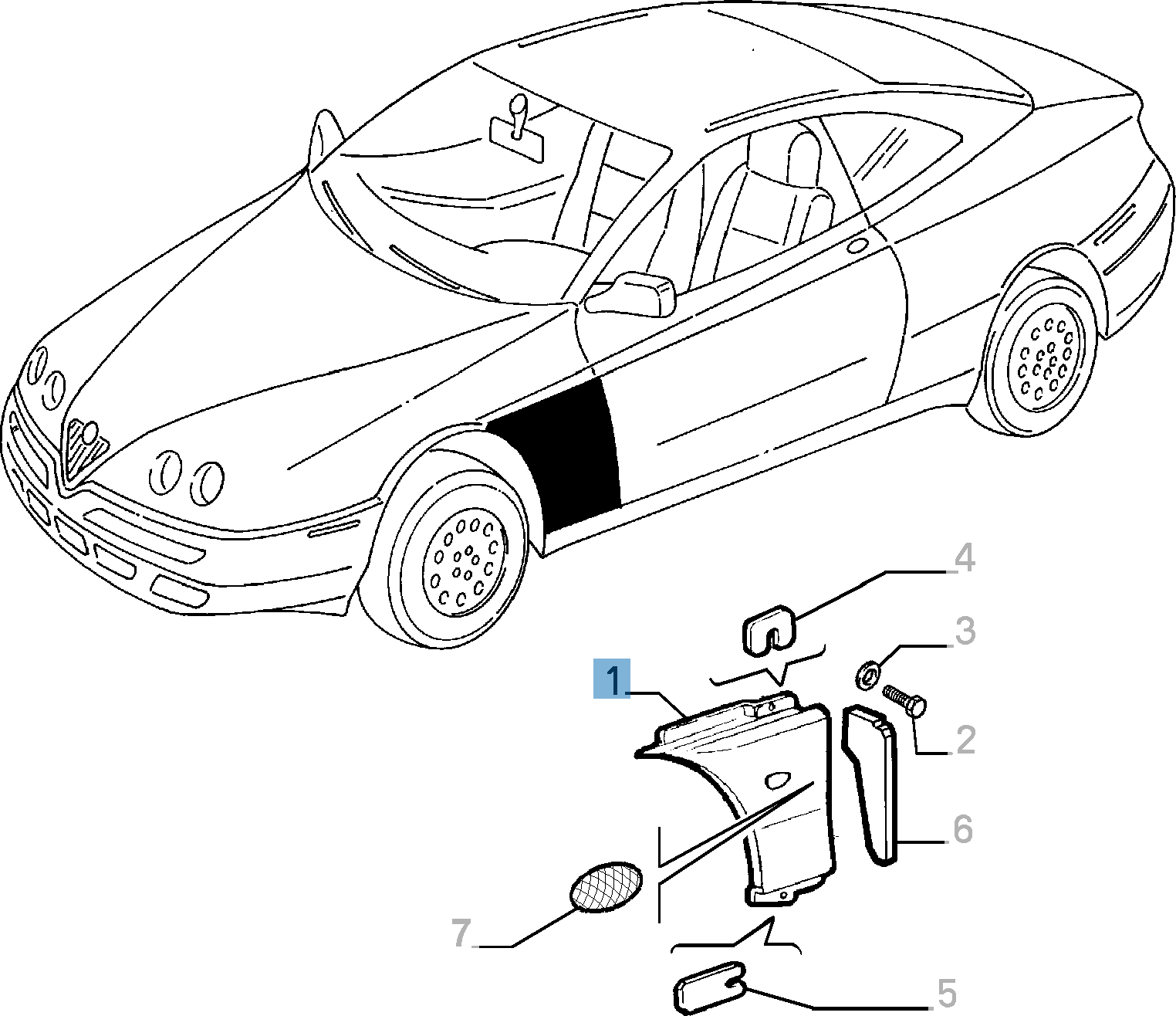 Aile avant gauche pour Alfa Romeo GTV et Spider  undefined