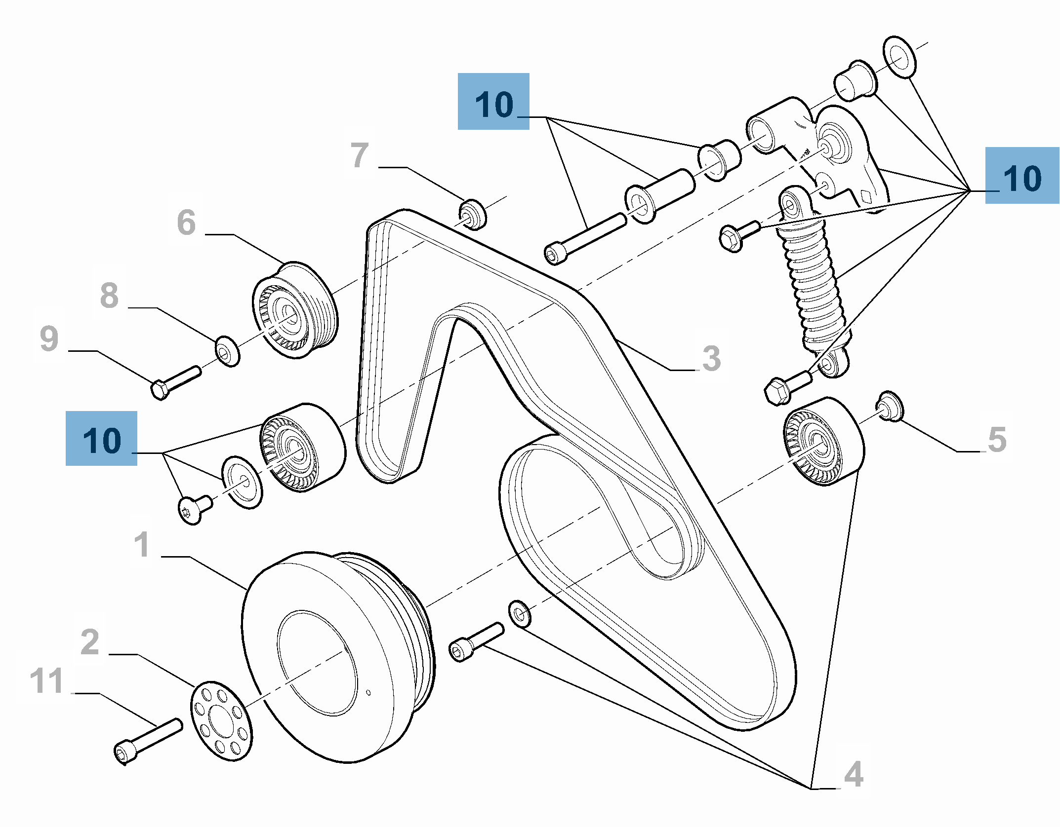 Tendeur de courroie réglable pour Alfa Romeo Giulia  undefined