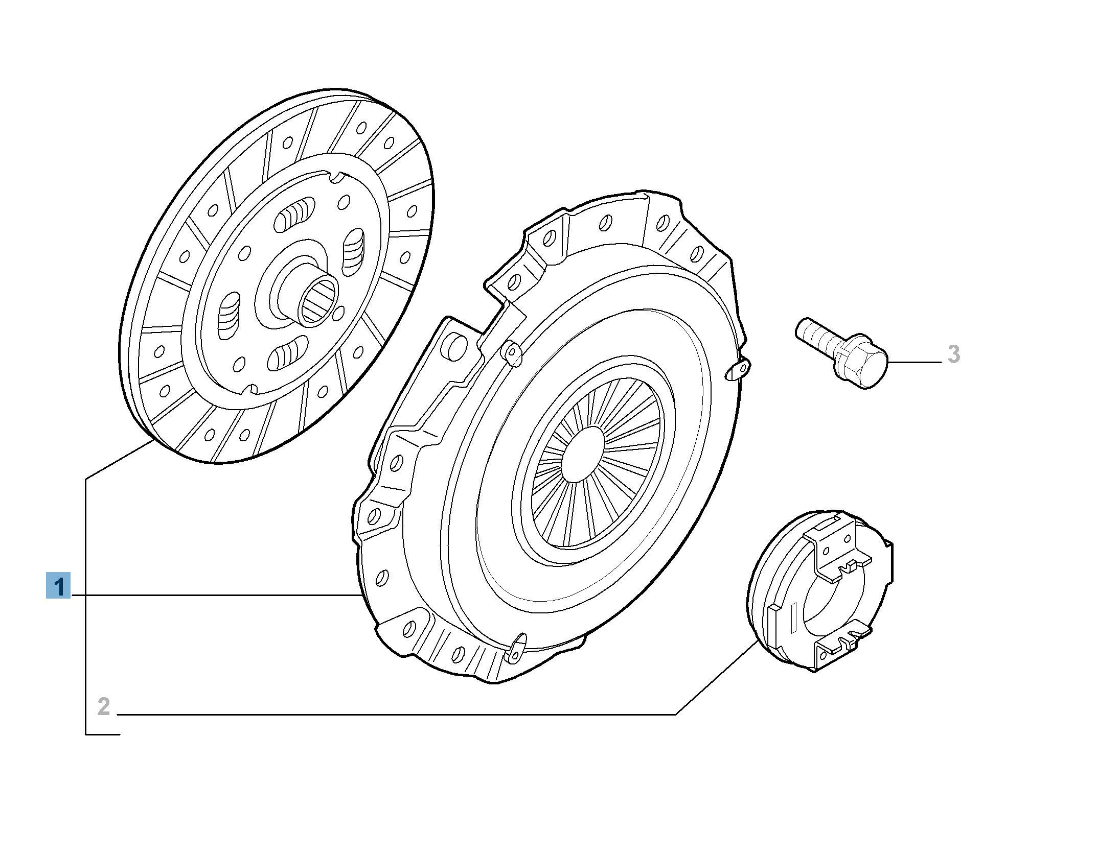 Kit embrayage (disque, plateau de pression et butée de débrayage) pour Fiat et Fiat Professional undefined