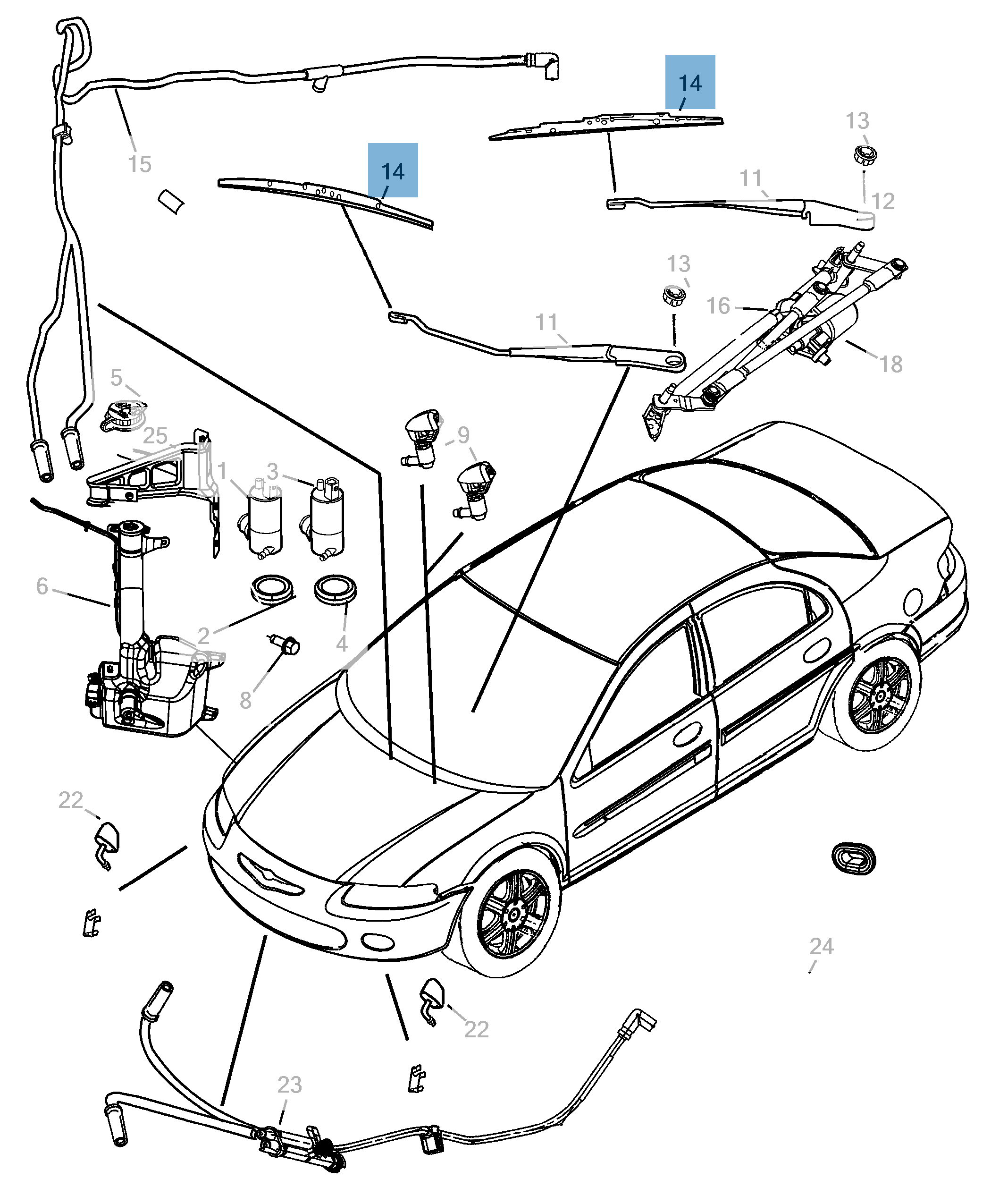 Left windscreen wiper blade for JEEP Compass undefined