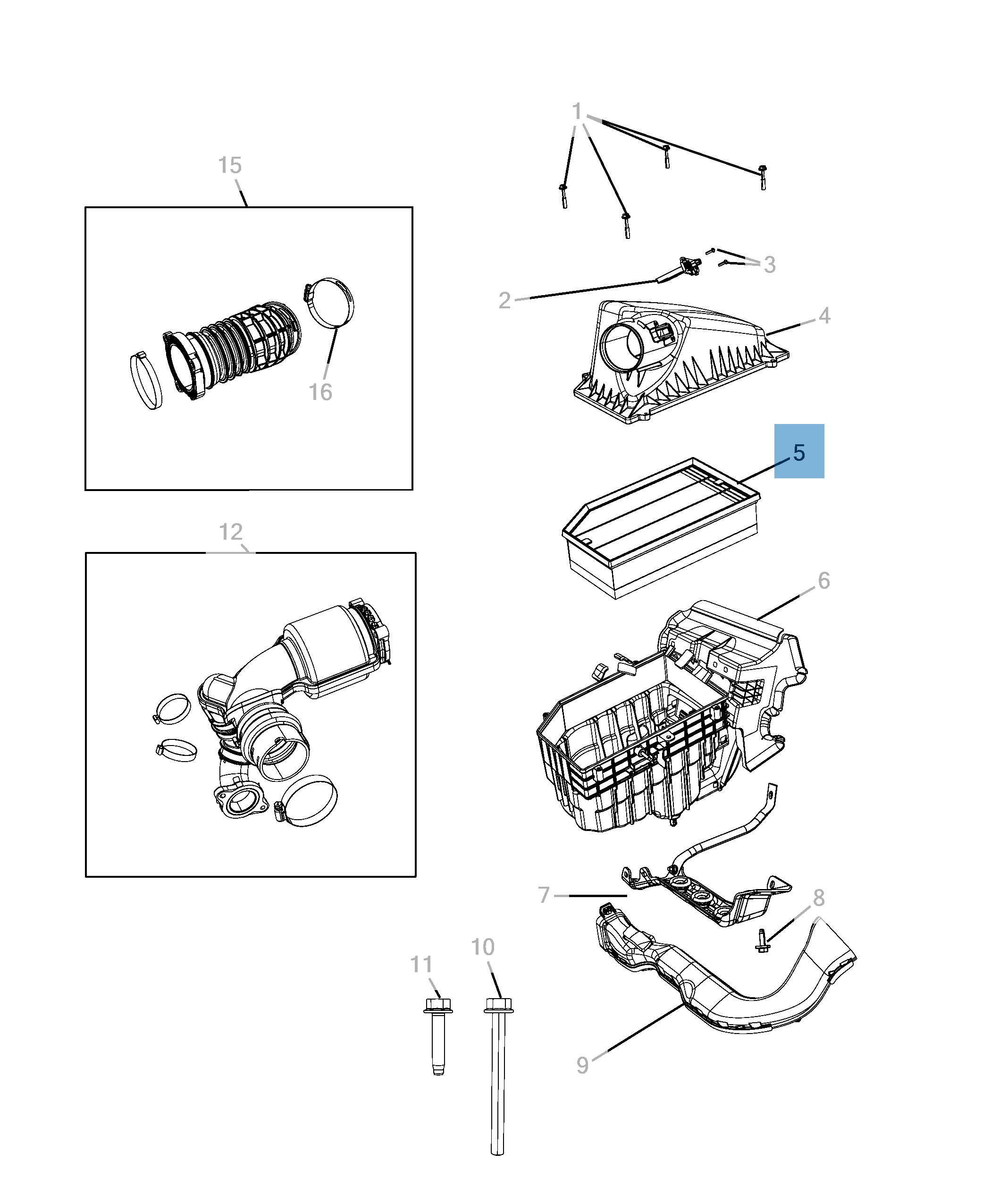 Filtro aria motore per Jeep Wrangler  undefined
