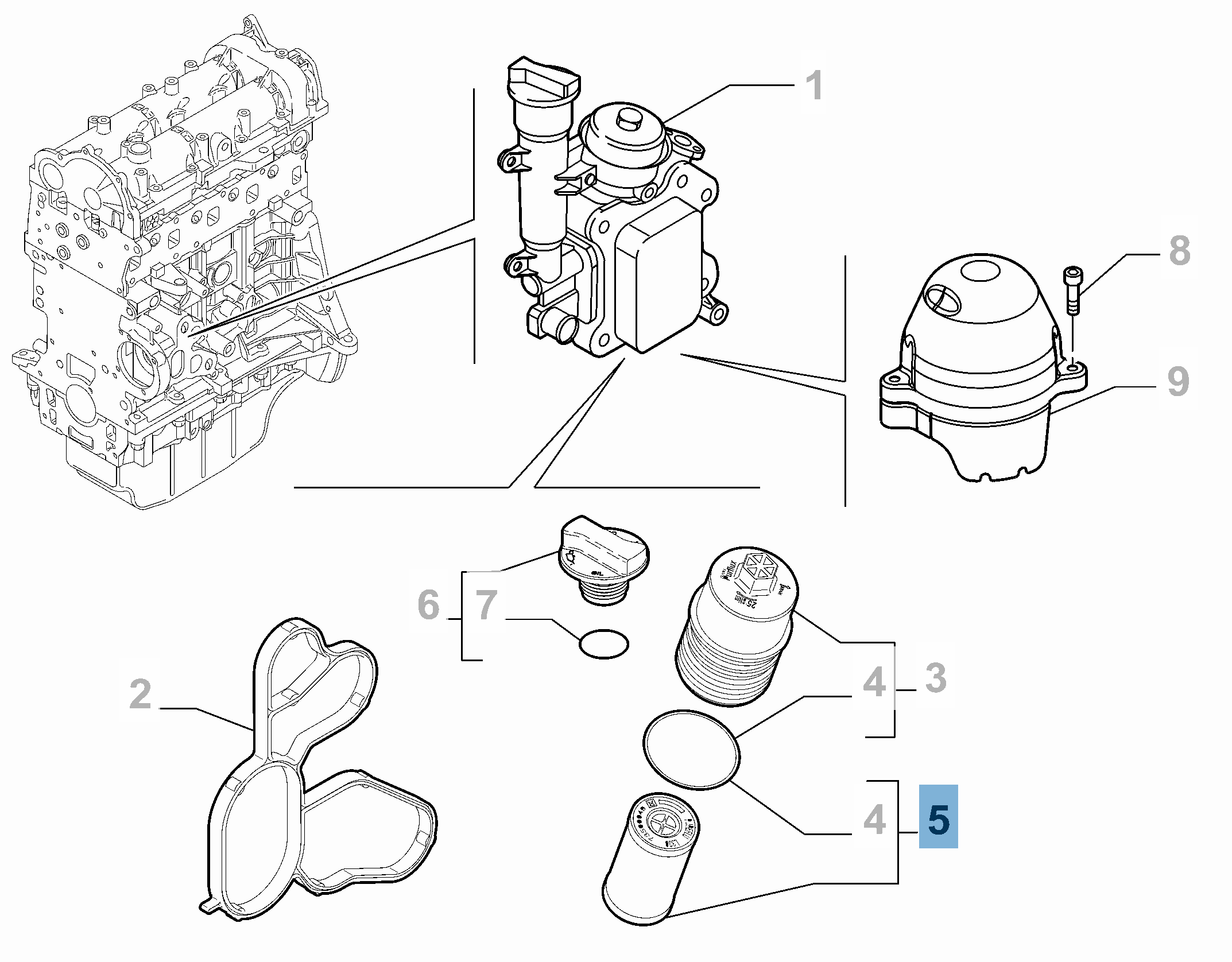 Filtre à huile  fiat