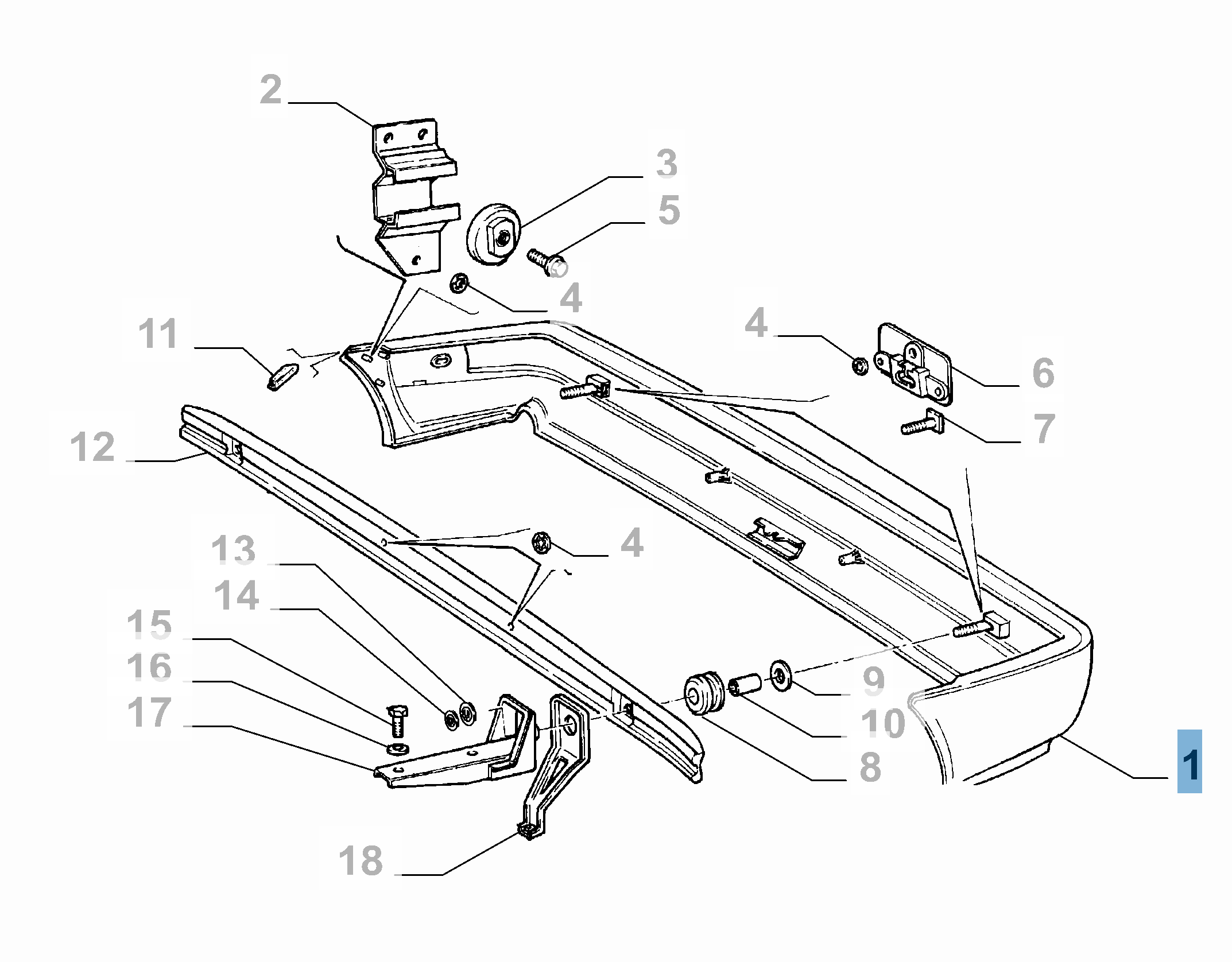 Paraurti Posteriore per Lancia Delta Integrale   lancia