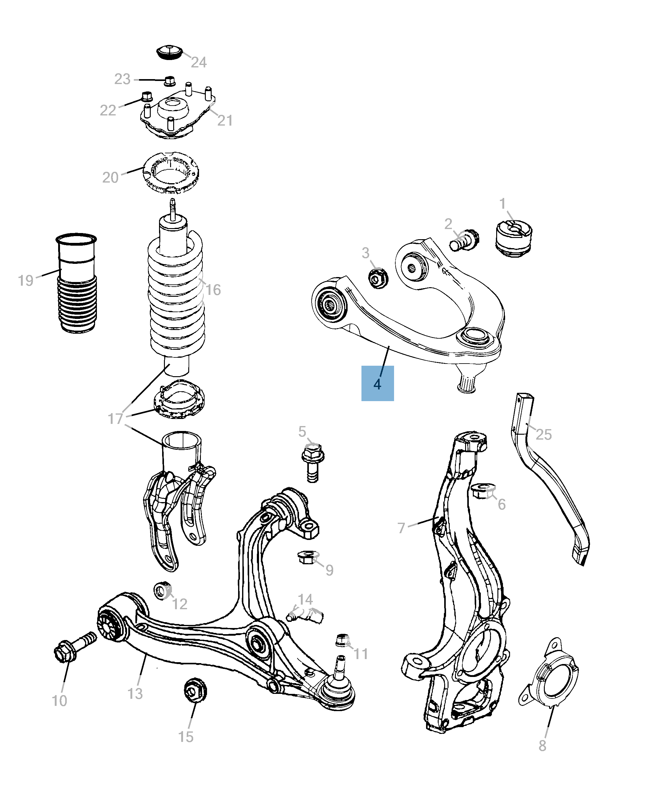 Braccio oscillante per sospensione superiore per Jeep Grand Cherokee undefined