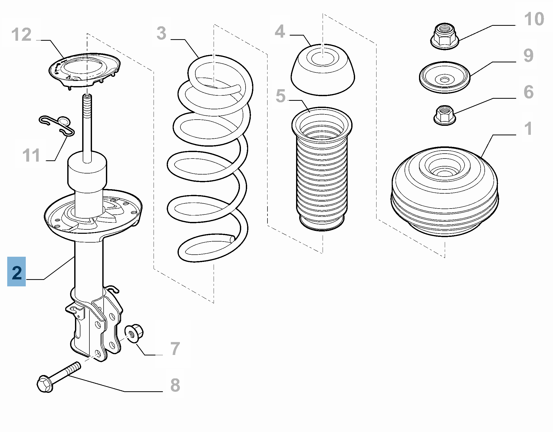 Amortisseur avant droit pour Fiat Panda  undefined