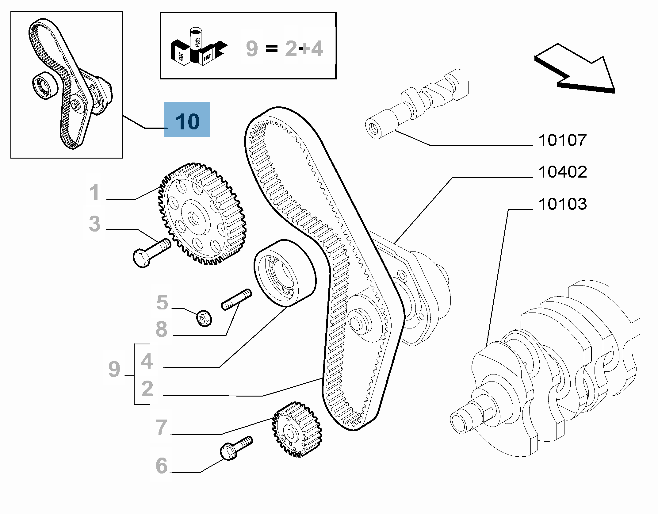 Kit correa de distribución con bomba de agua  alfa-romeo