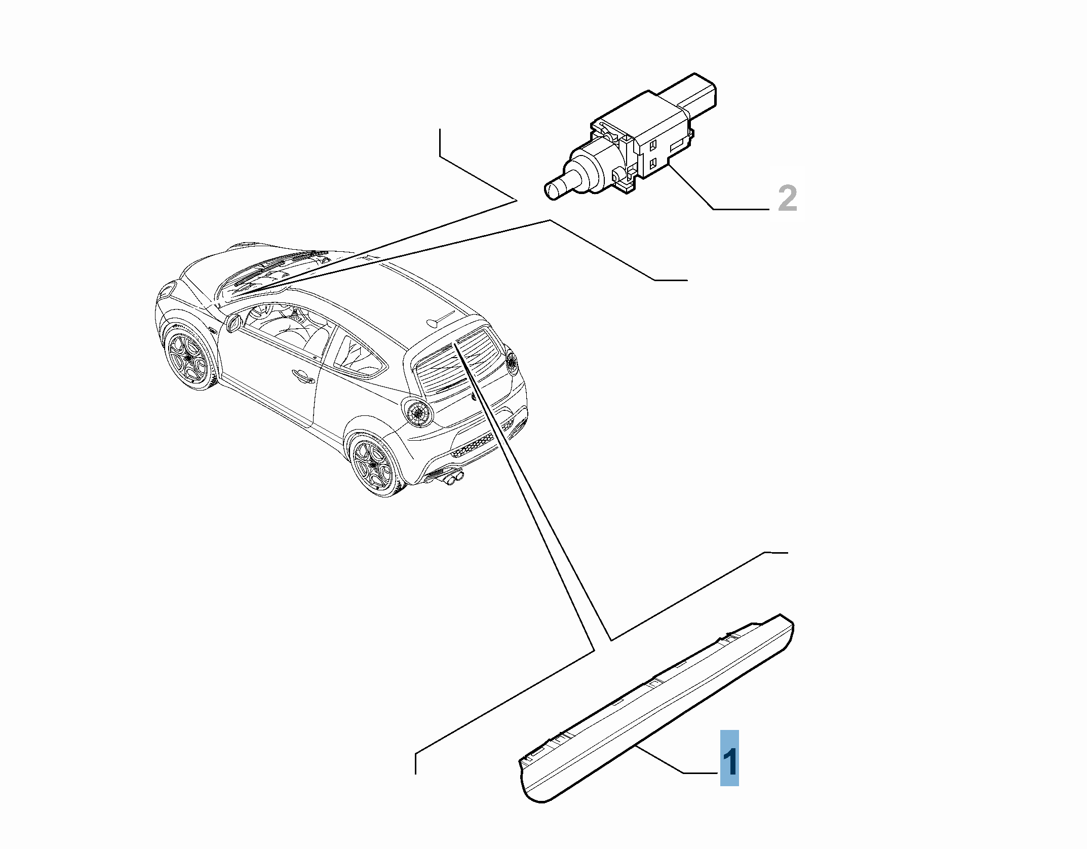Luz de freno trasera para Alfa Romeo Mito  undefined