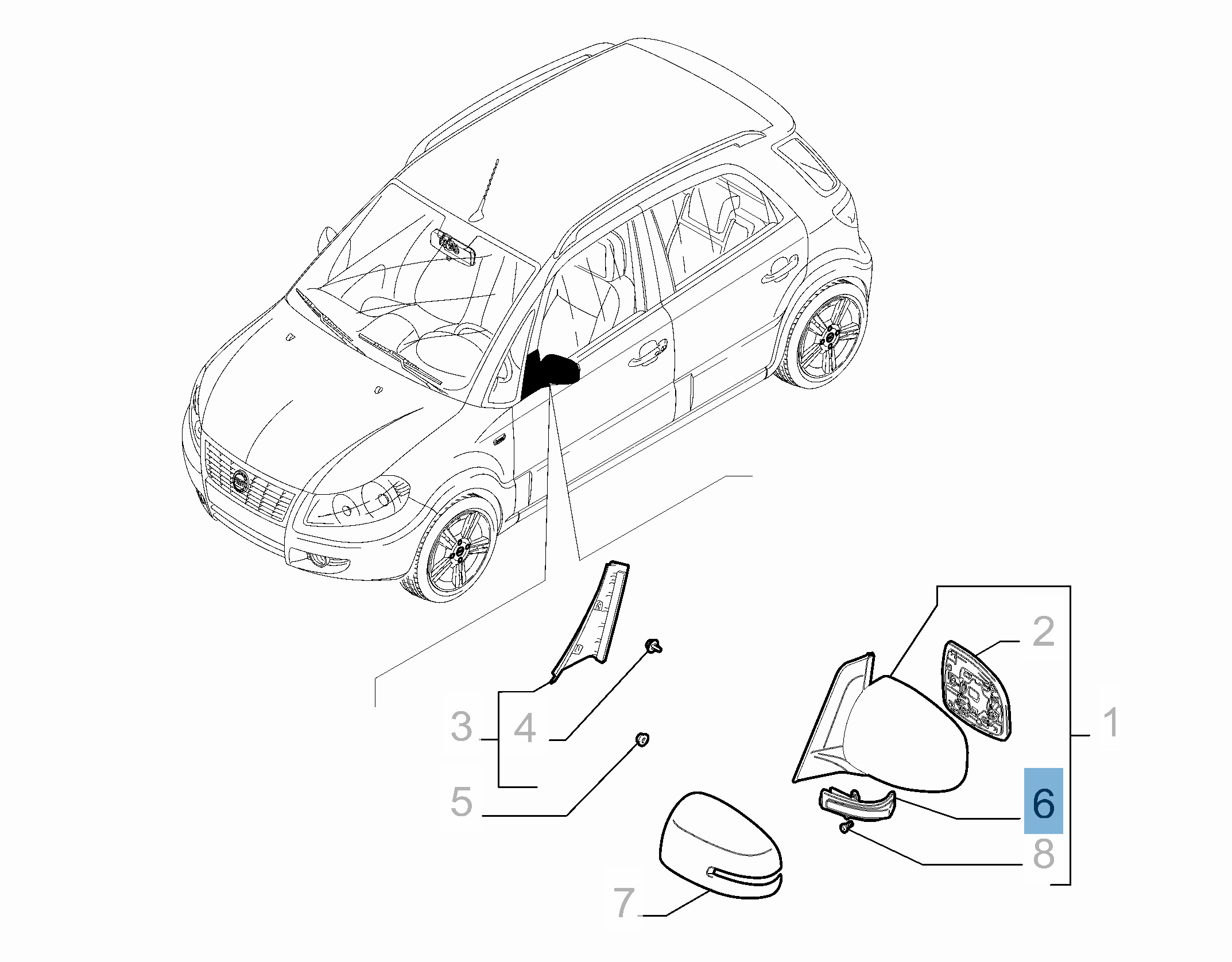 Clignotant latéral pour Fiat Sedici undefined
