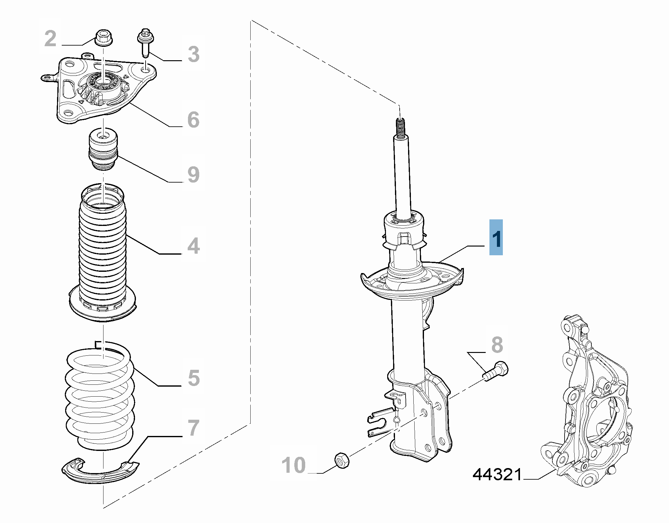 Amortisseur arrière gauche pour Fiat 500X  undefined