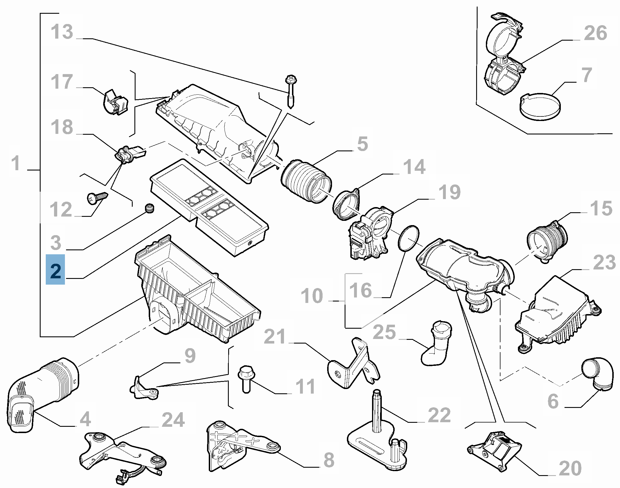 Filtre à air moteur  alfa-romeo