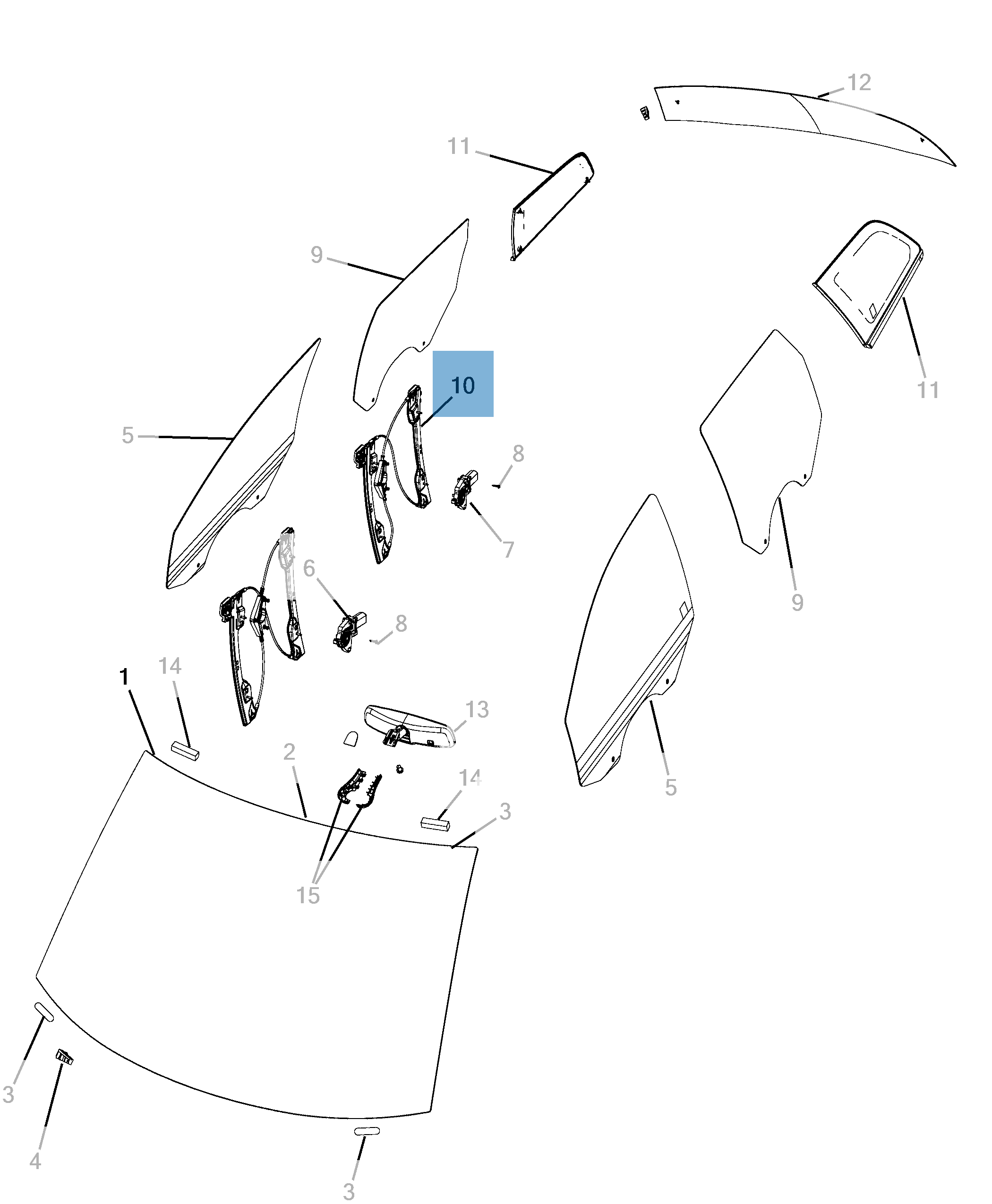 Rear window regulator for Fiat Freemont undefined