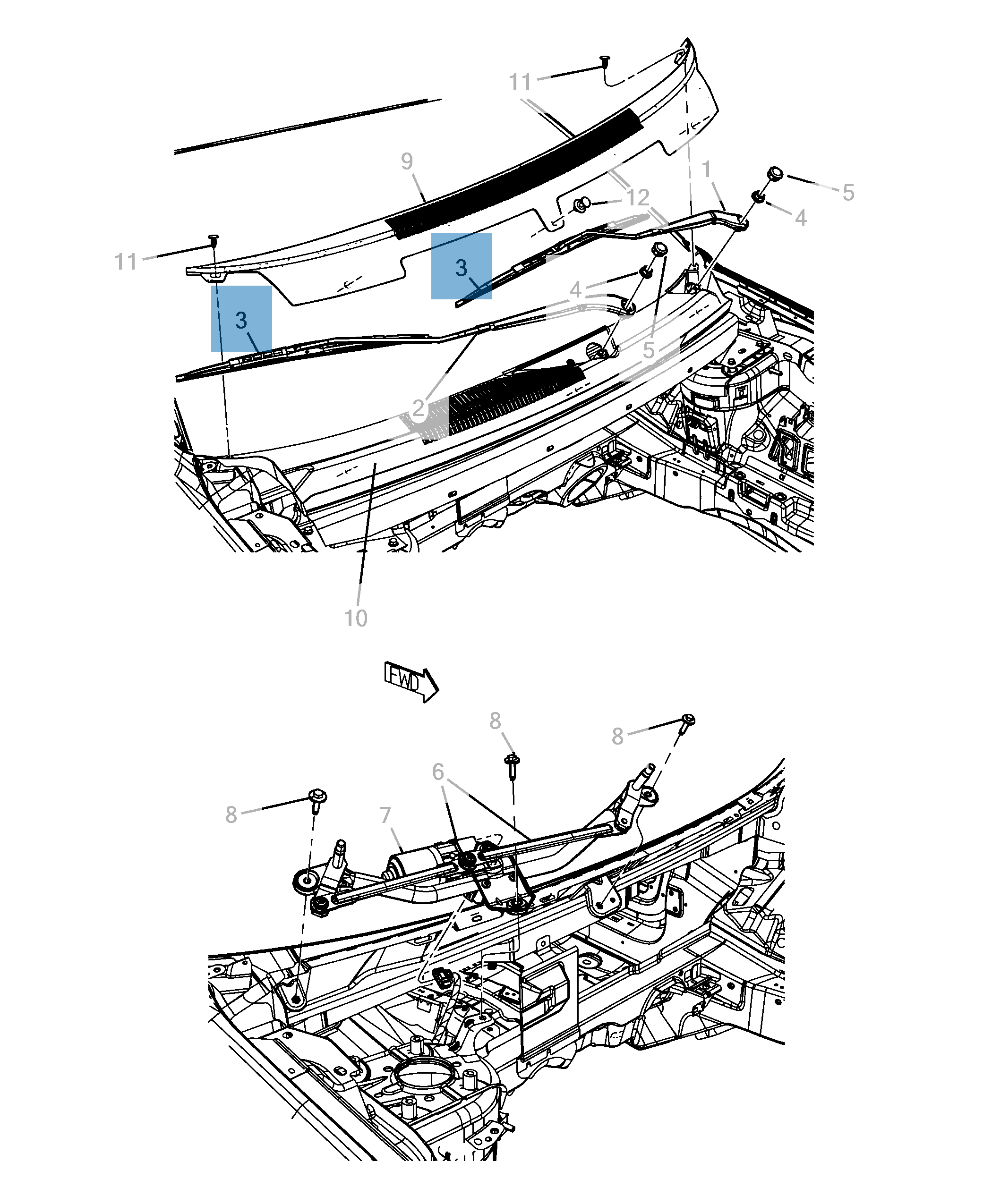 Windscreen wiper blade for Freemont undefined
