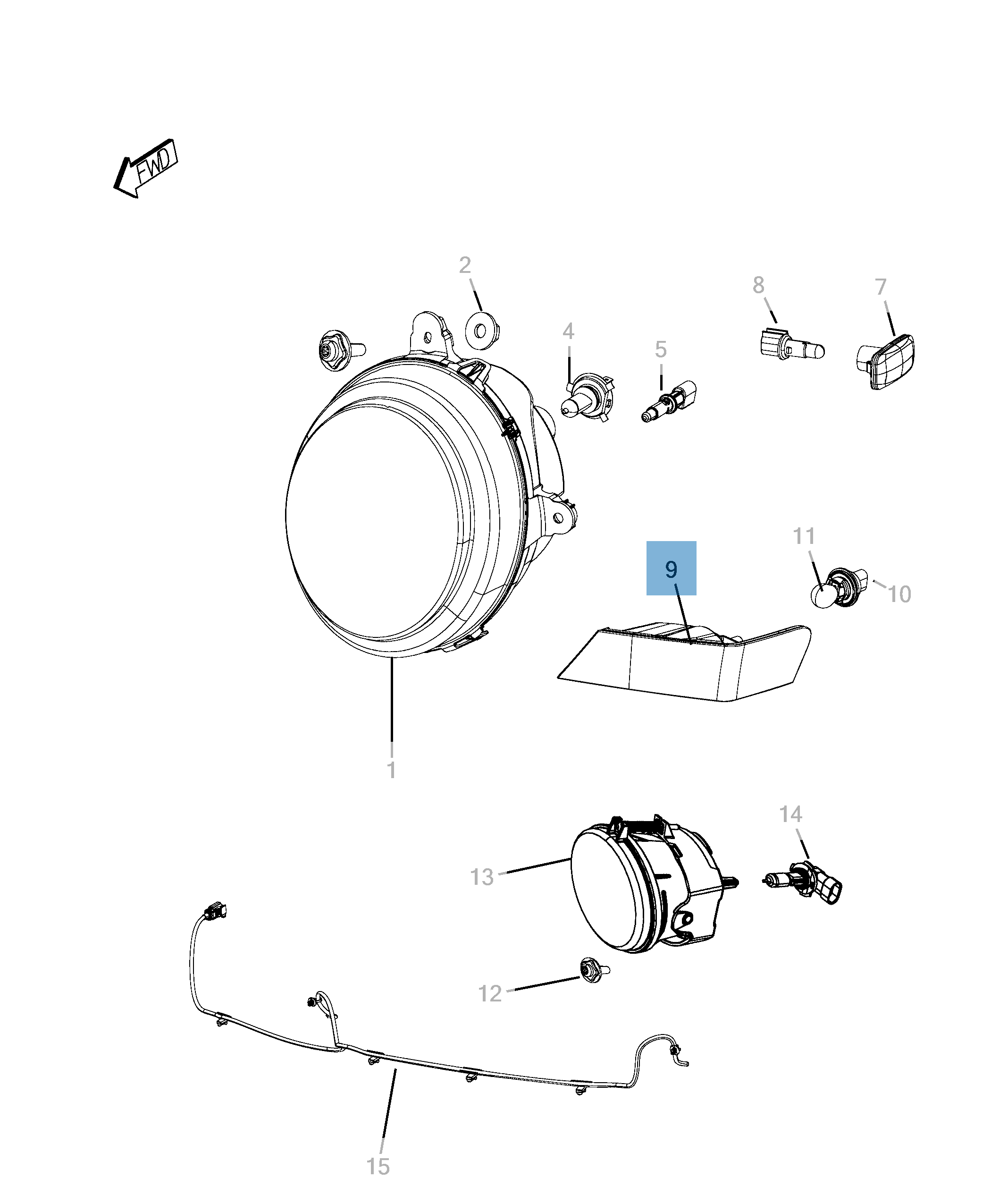 Lampada indicatore di posizione e direzione per Jeep Compass/Patriot  undefined