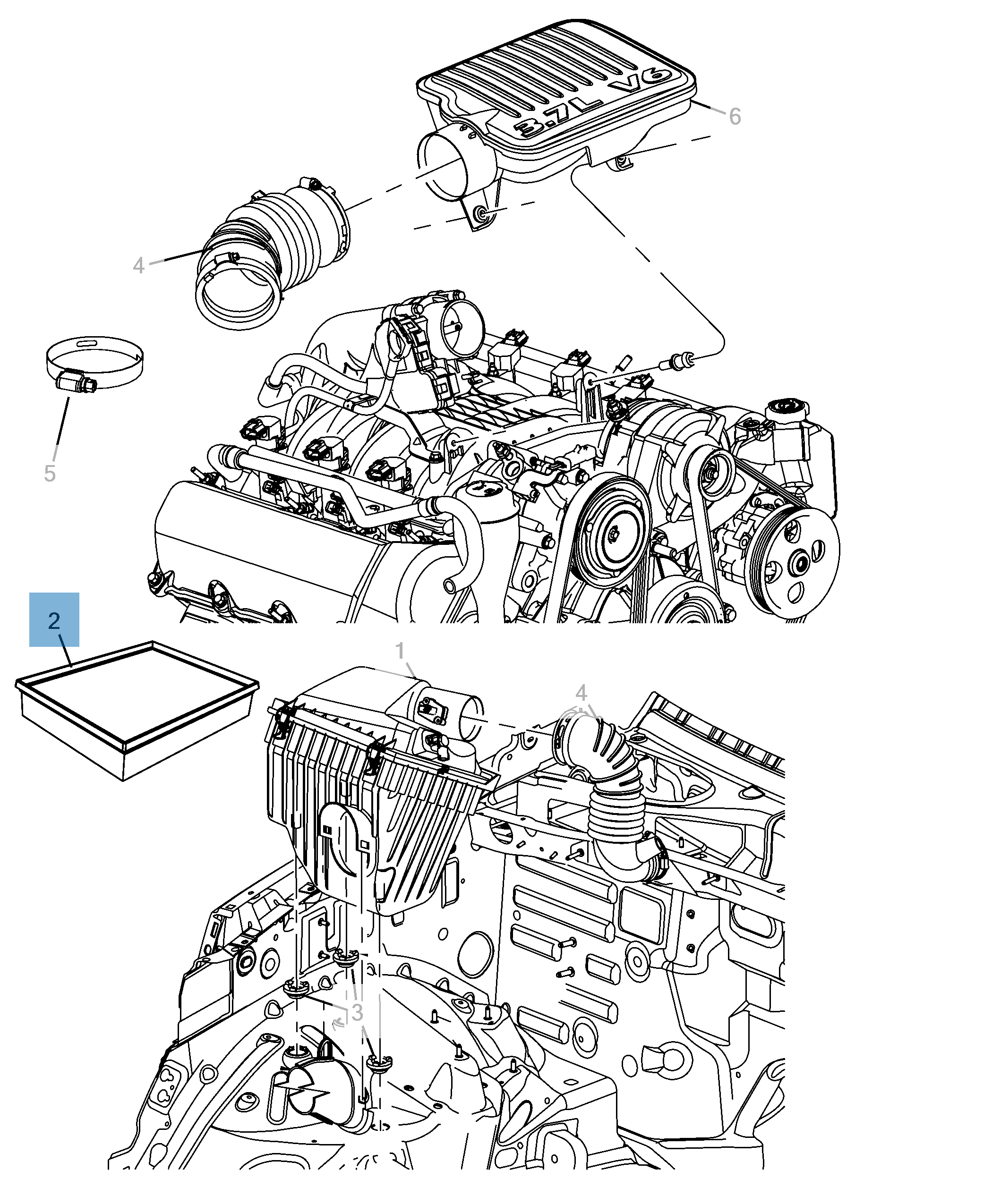 Filtro aria motore per Jeep Cherokee  jeep
