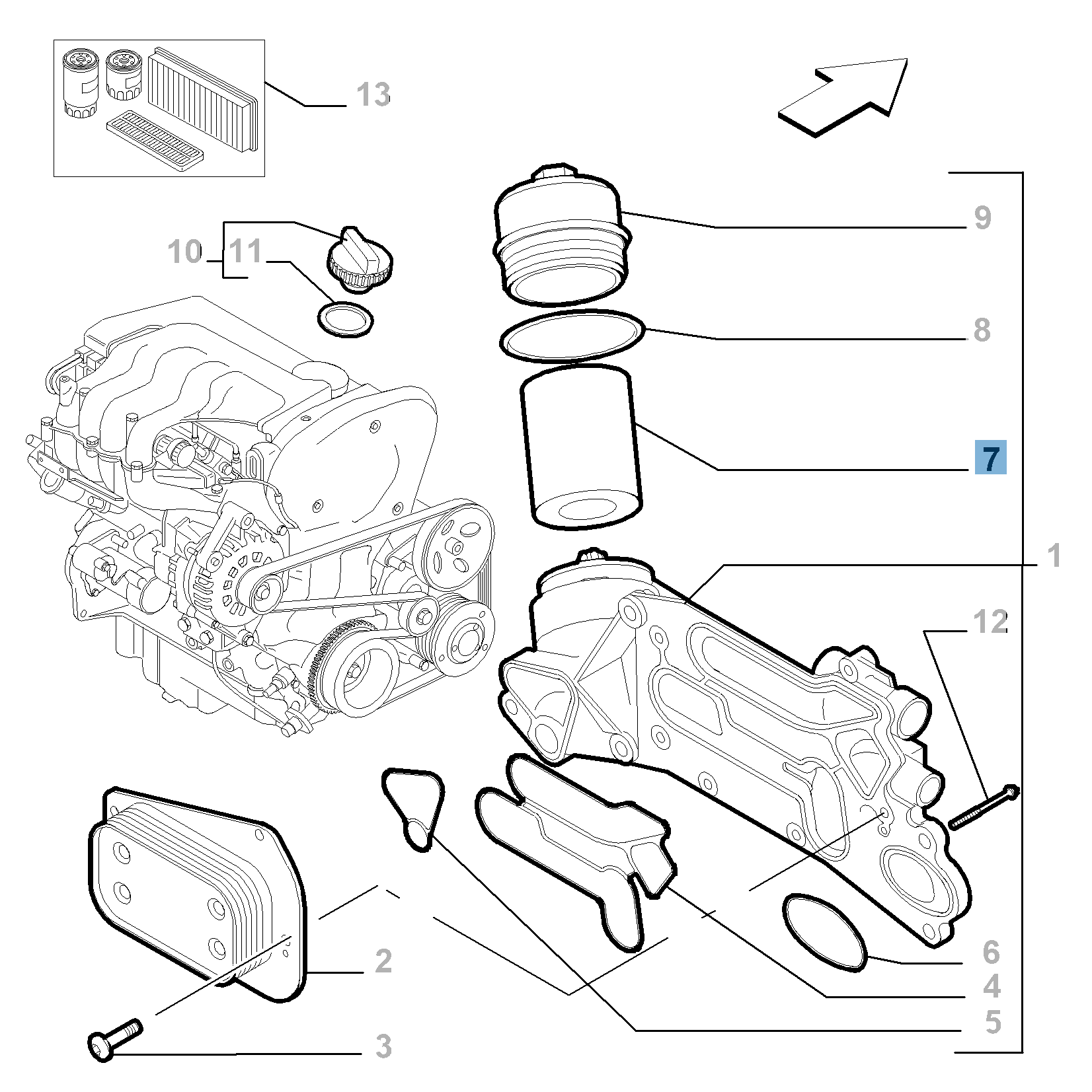 Filtre à huile  fiat