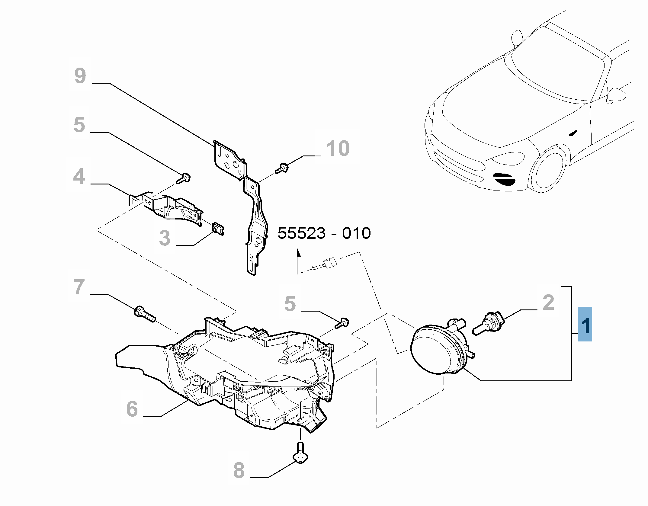 Feu antibrouillard droit  undefined