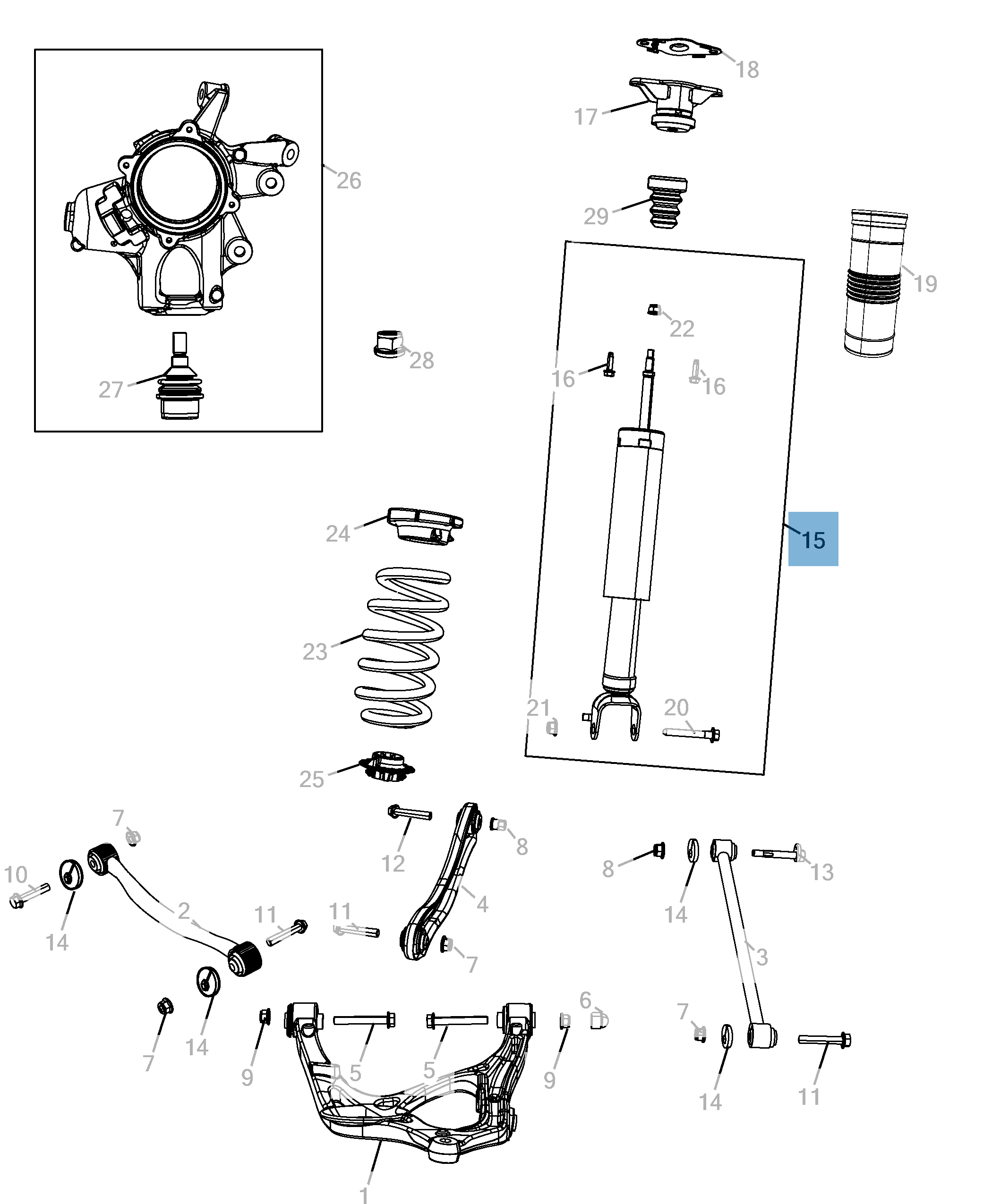 Ammortizzatore posteriore per Jeep Grand Cherokee  undefined