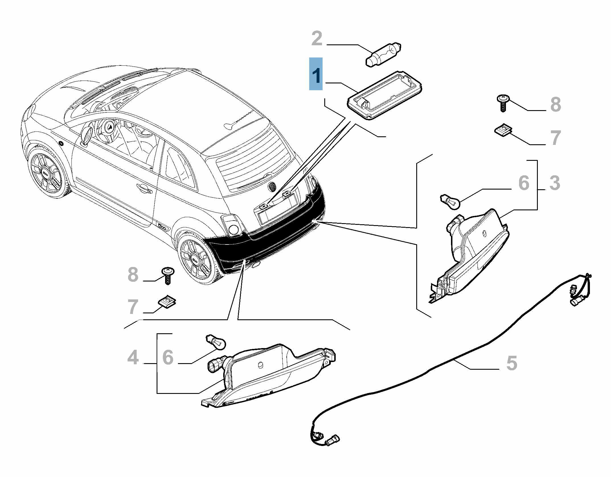 Luz de la matrícula undefined
