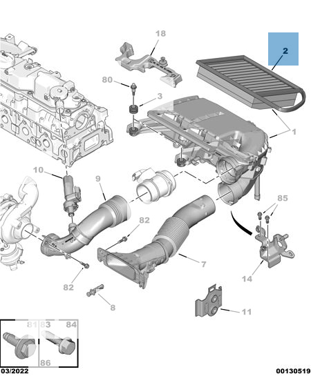 Filtre à air moteur pour Fiat Professional Scudo  fiat