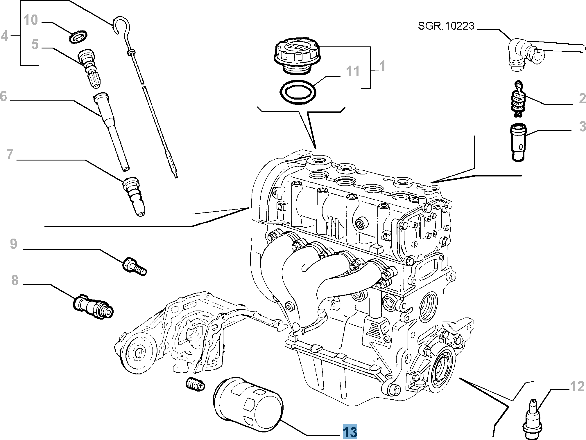 Filtre à huile  fiat
